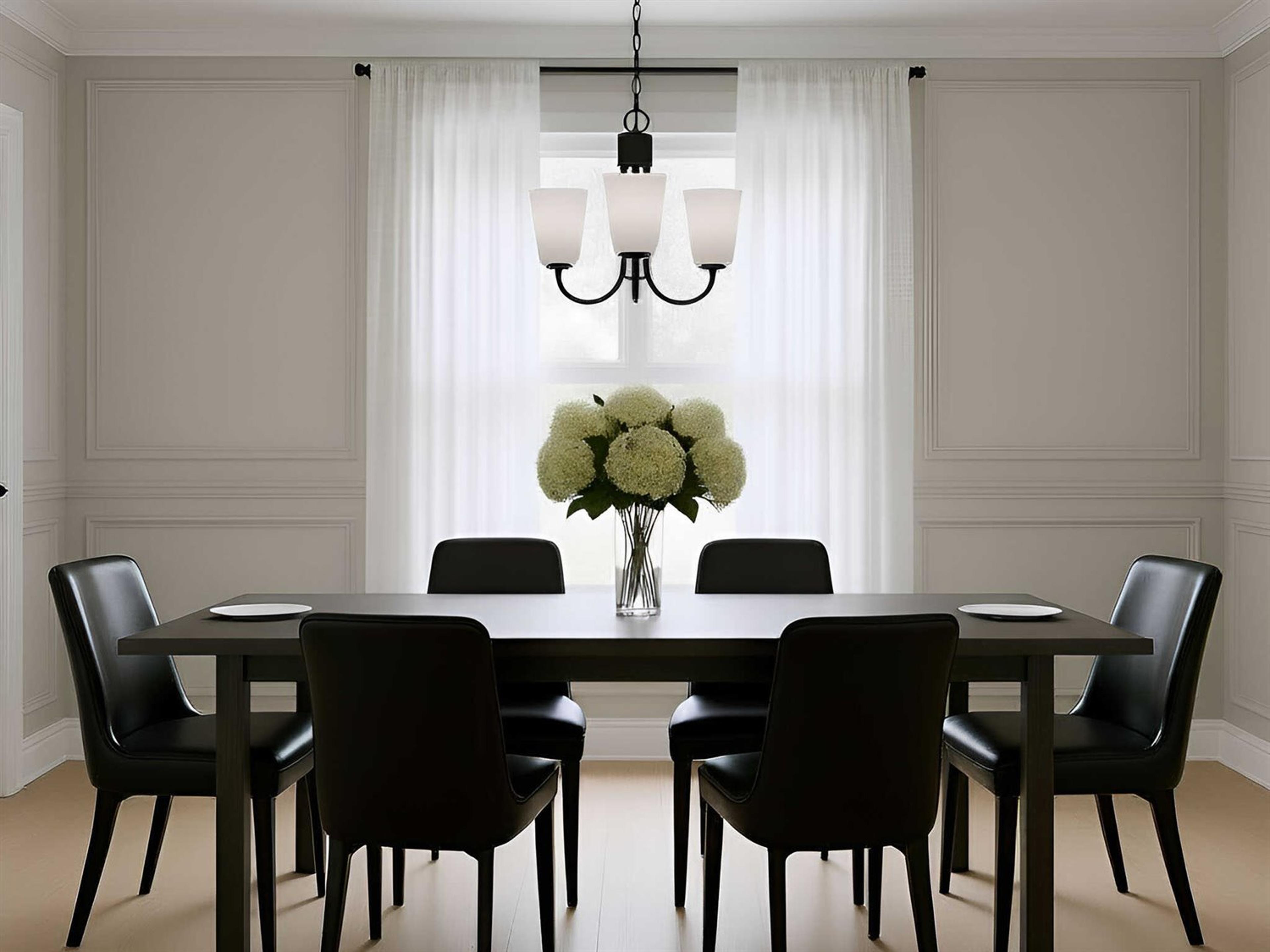 Generation Lighting Miles 3-Light Midnight Black Bell Chandelier