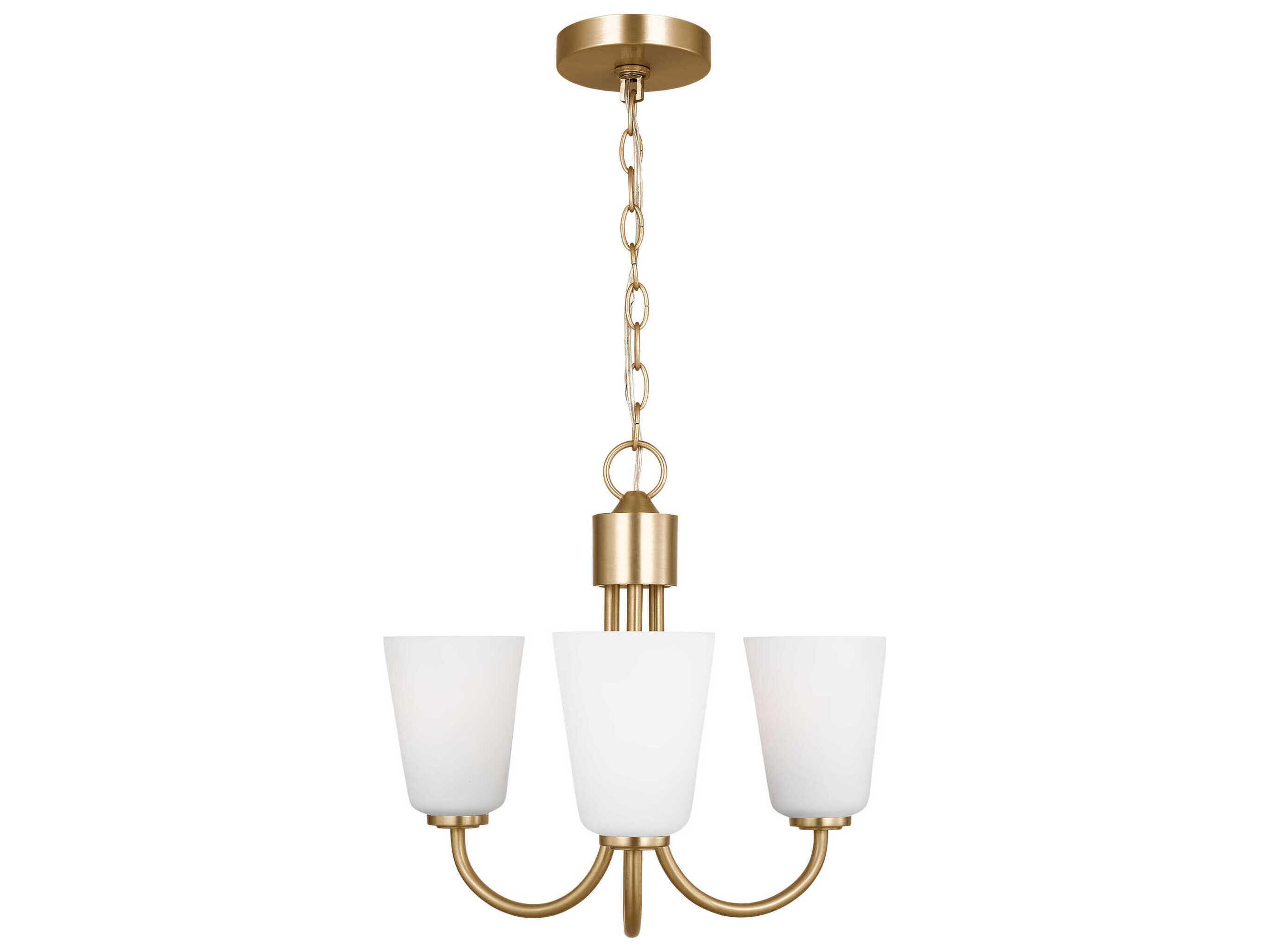 Miles 3-Light Satin Brass Bell Chandelier