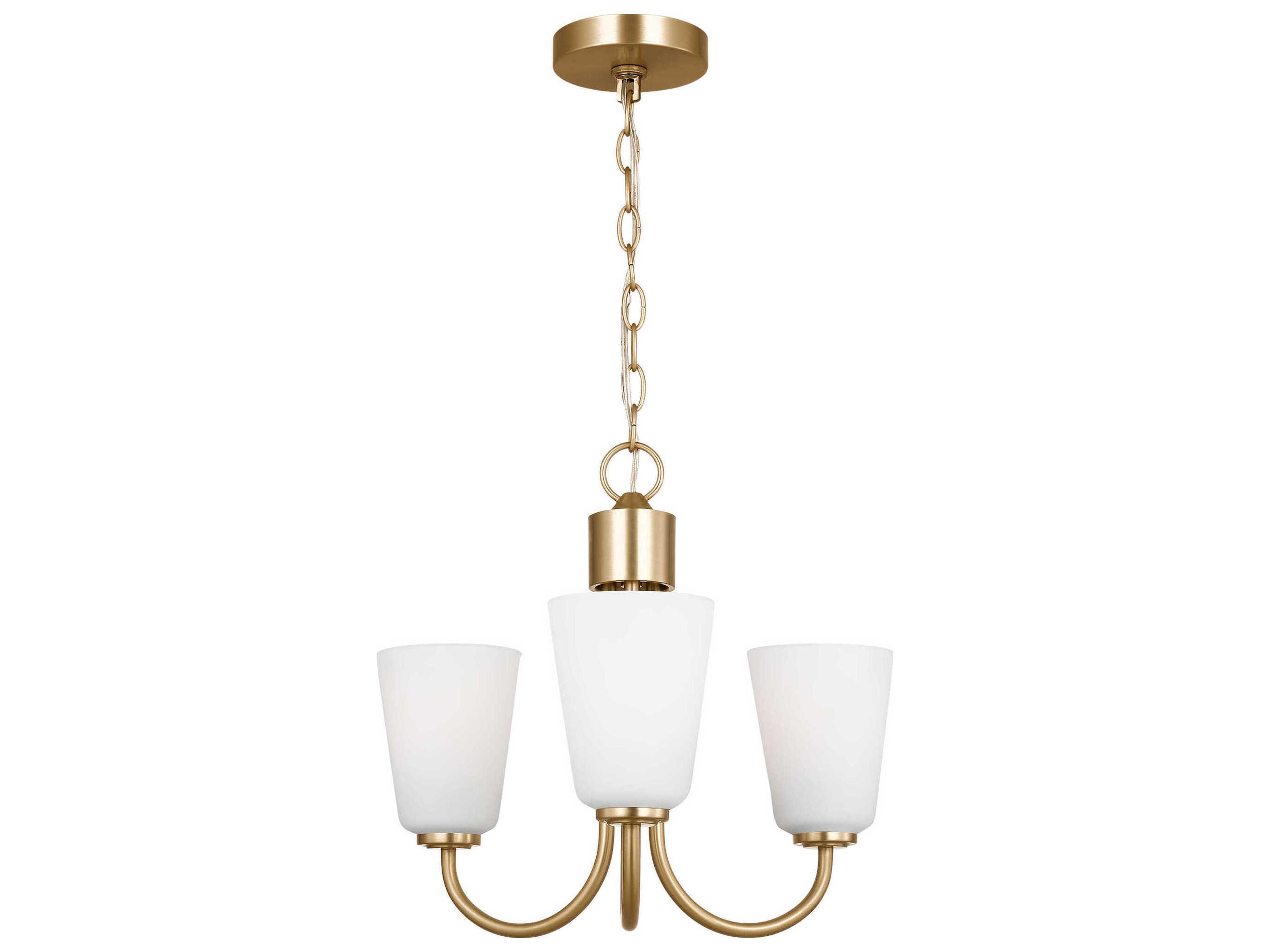 Generation Lighting Miles 3-Light Satin Brass Bell Chandelier
