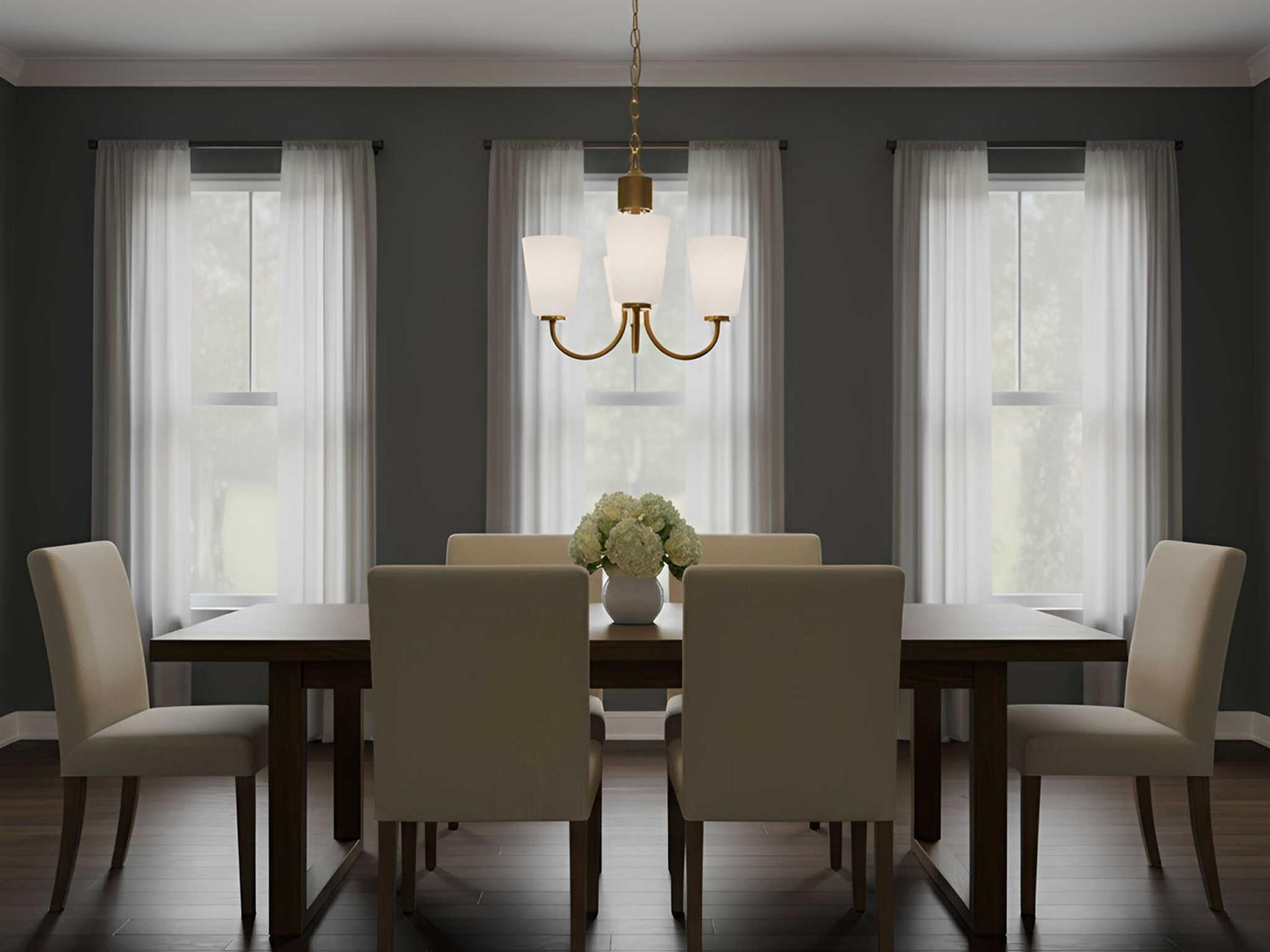 Generation Lighting Miles 3-Light Satin Brass Bell Chandelier