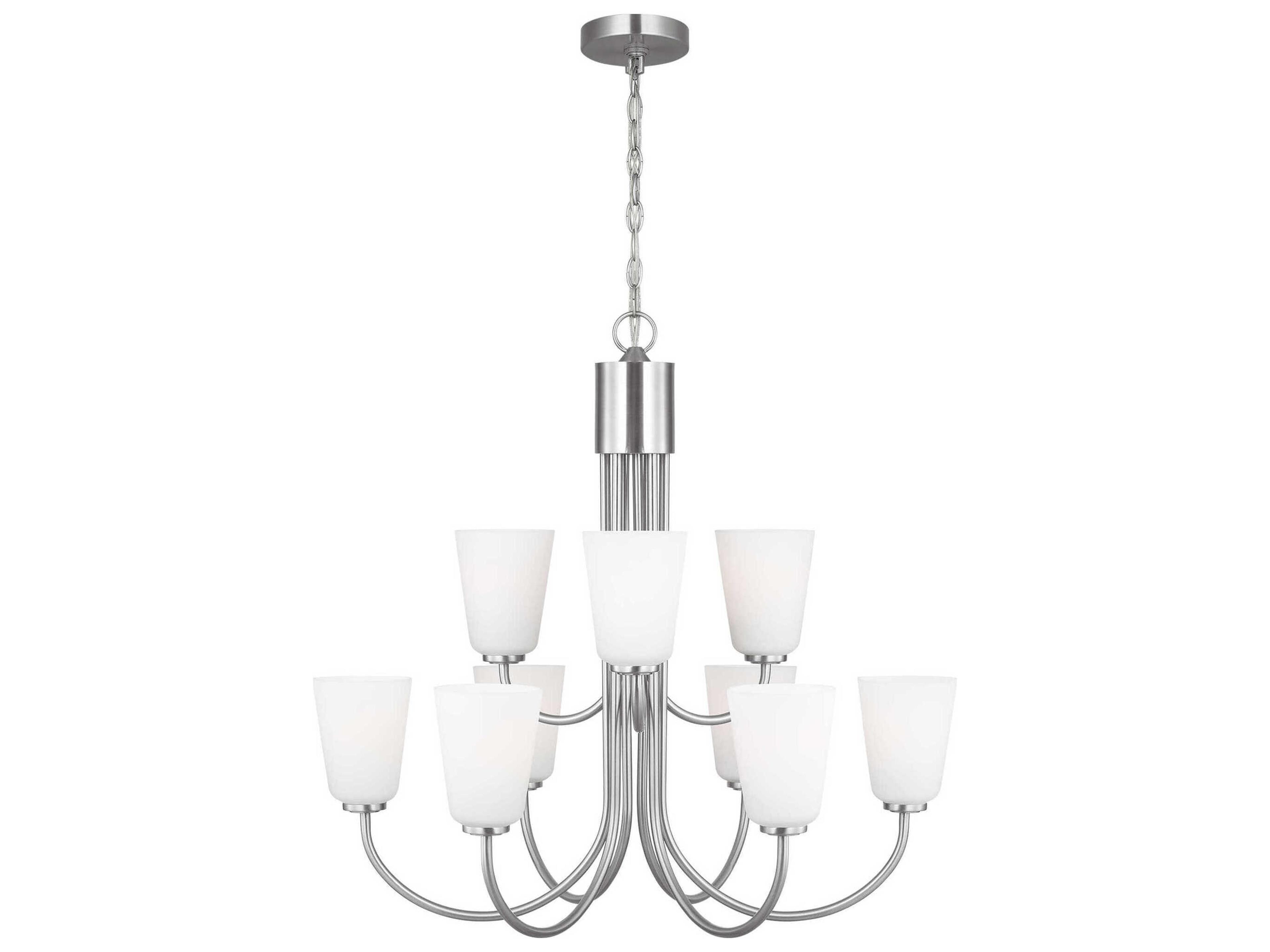 Miles 9-Light Brushed Nickel Bell Chandelier