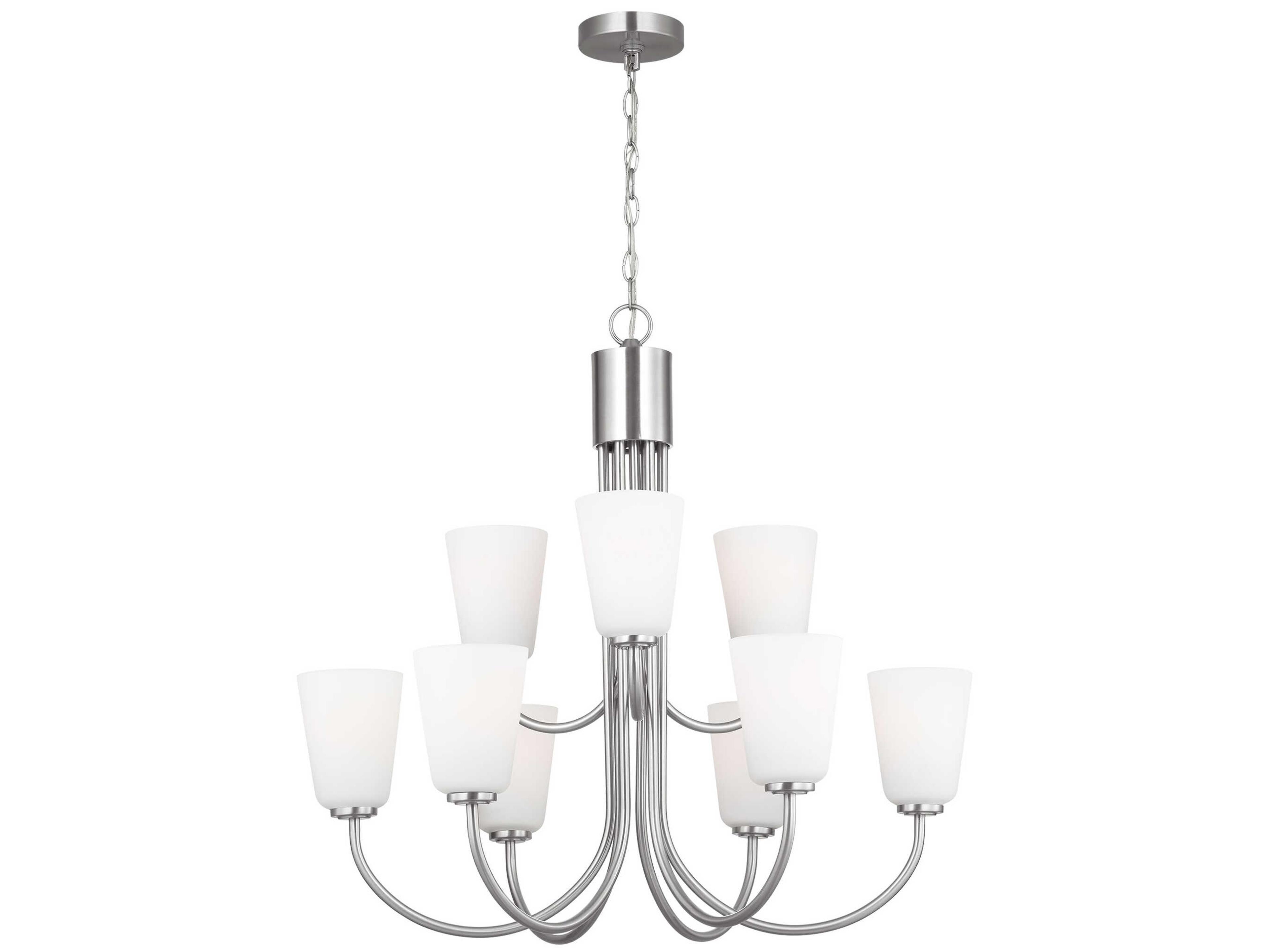 Generation Lighting Miles 9-Light Brushed Nickel Bell Chandelier