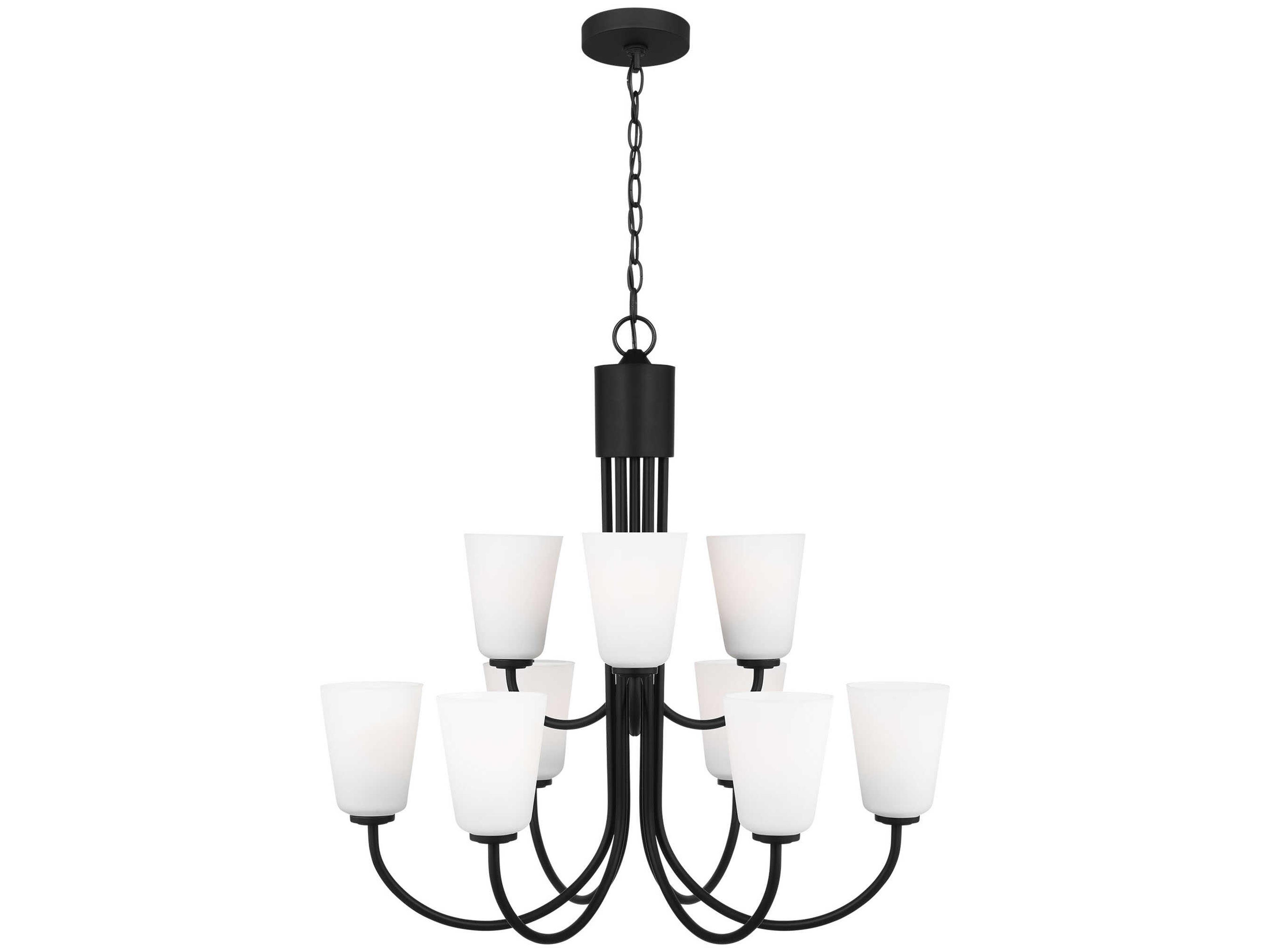 Miles 9-Light Midnight Black Bell Chandelier