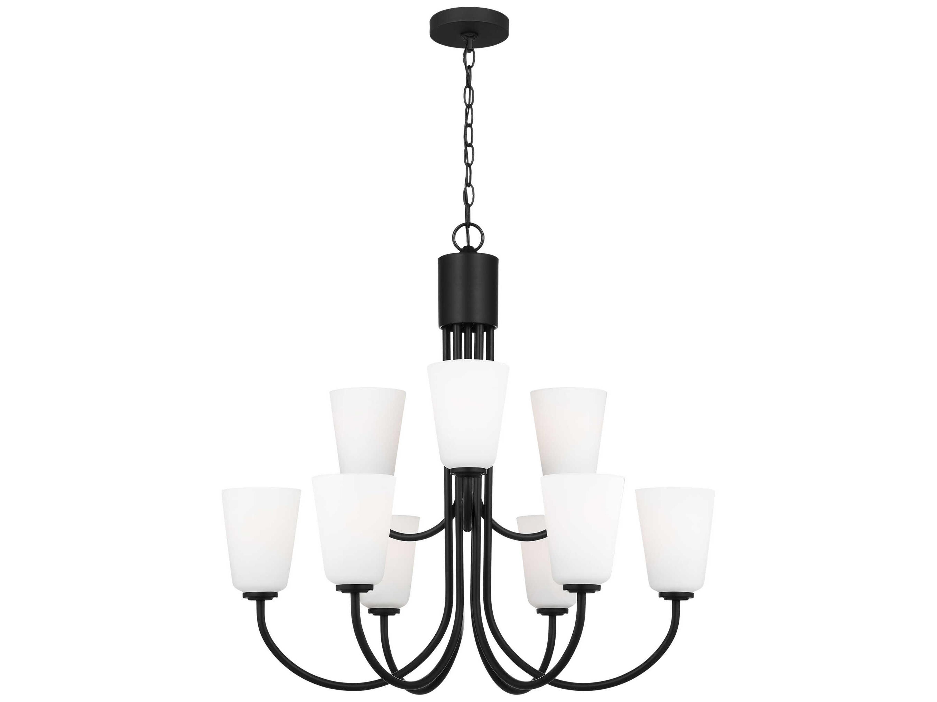 Generation Lighting Miles 9-Light Midnight Black Bell Chandelier