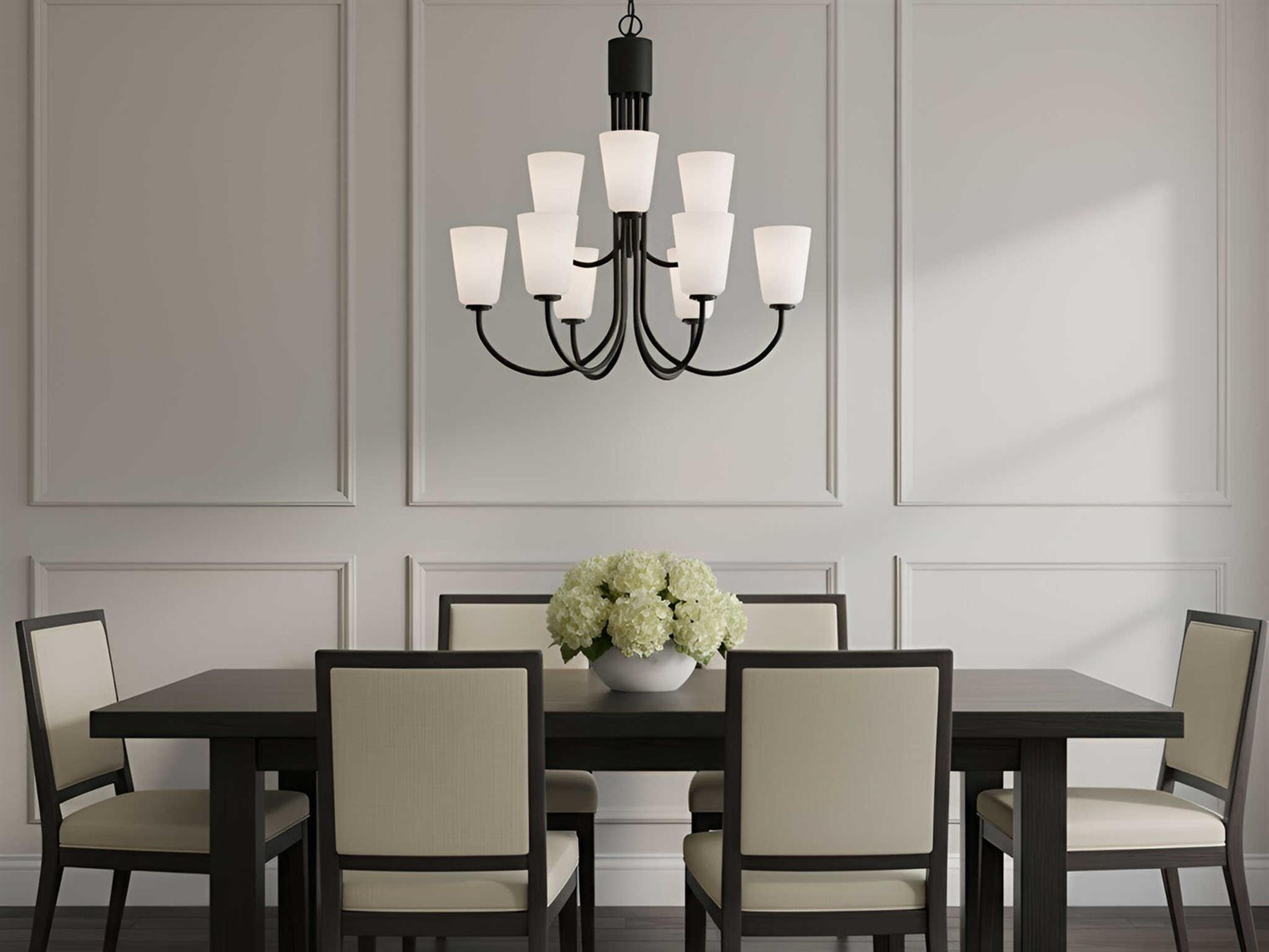 Generation Lighting Miles 9-Light Midnight Black Bell Chandelier