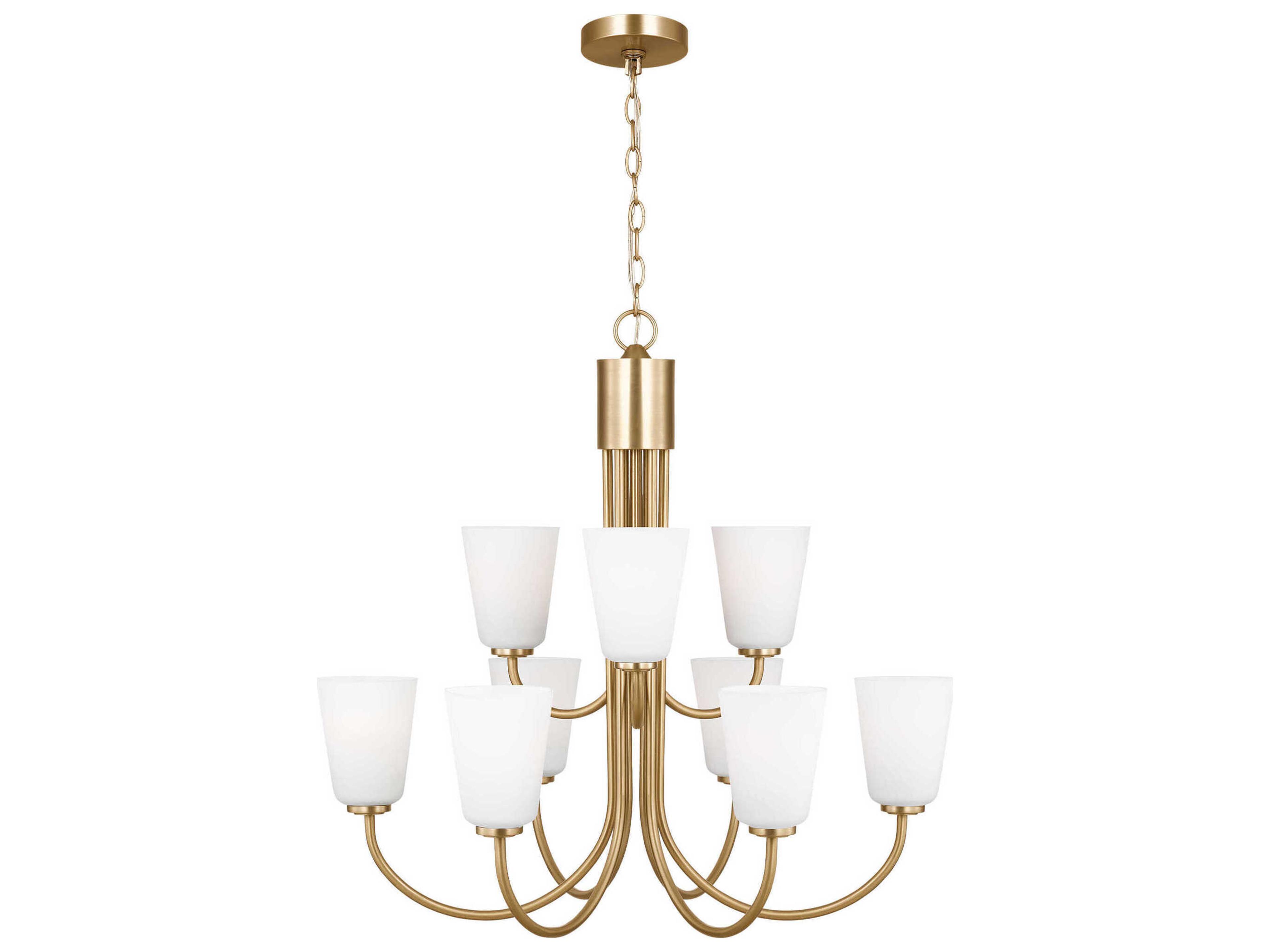 Miles 9-Light Satin Brass Bell Chandelier