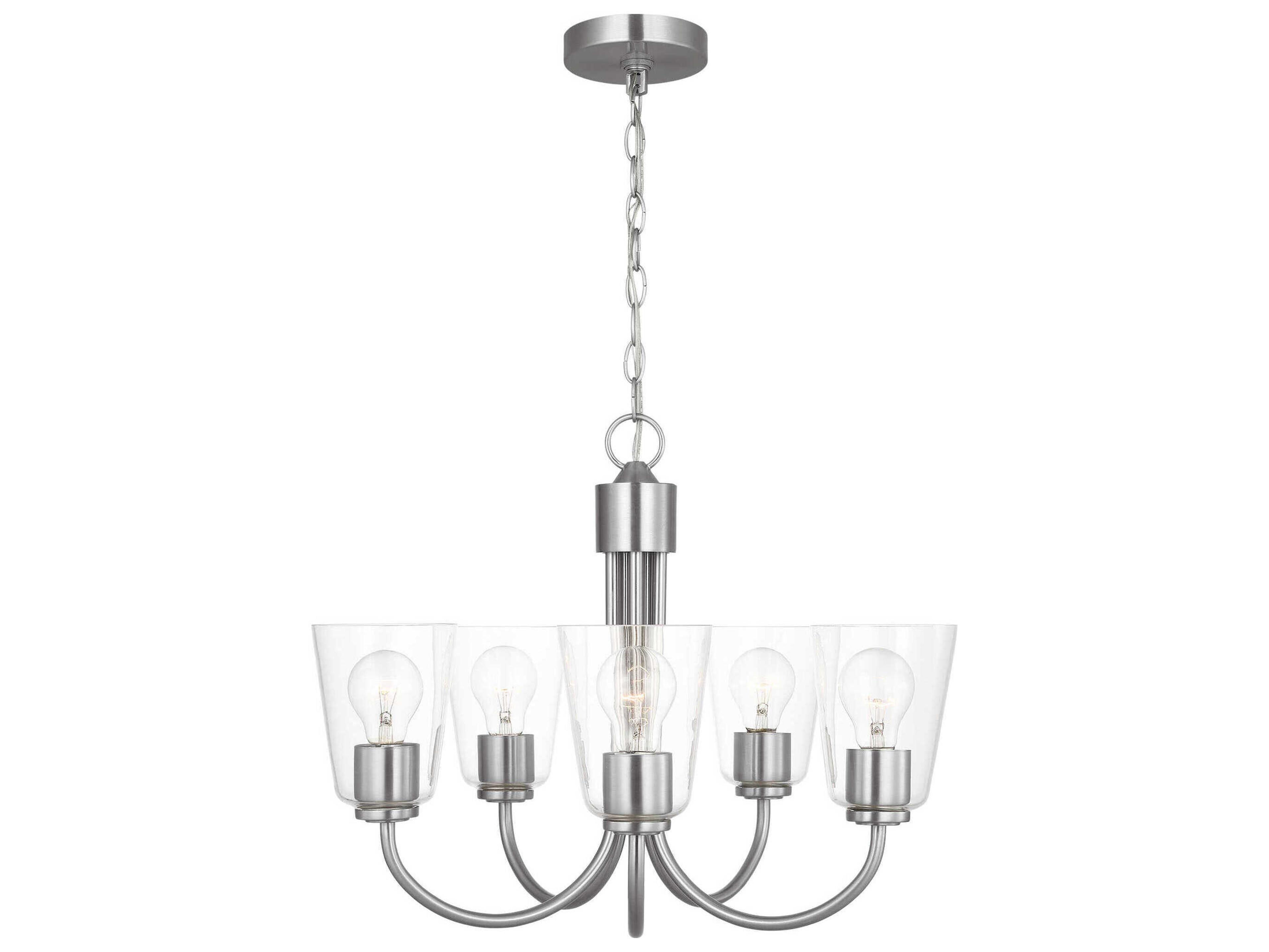 Miles 5-Light Brushed Nickel Bell Chandelier