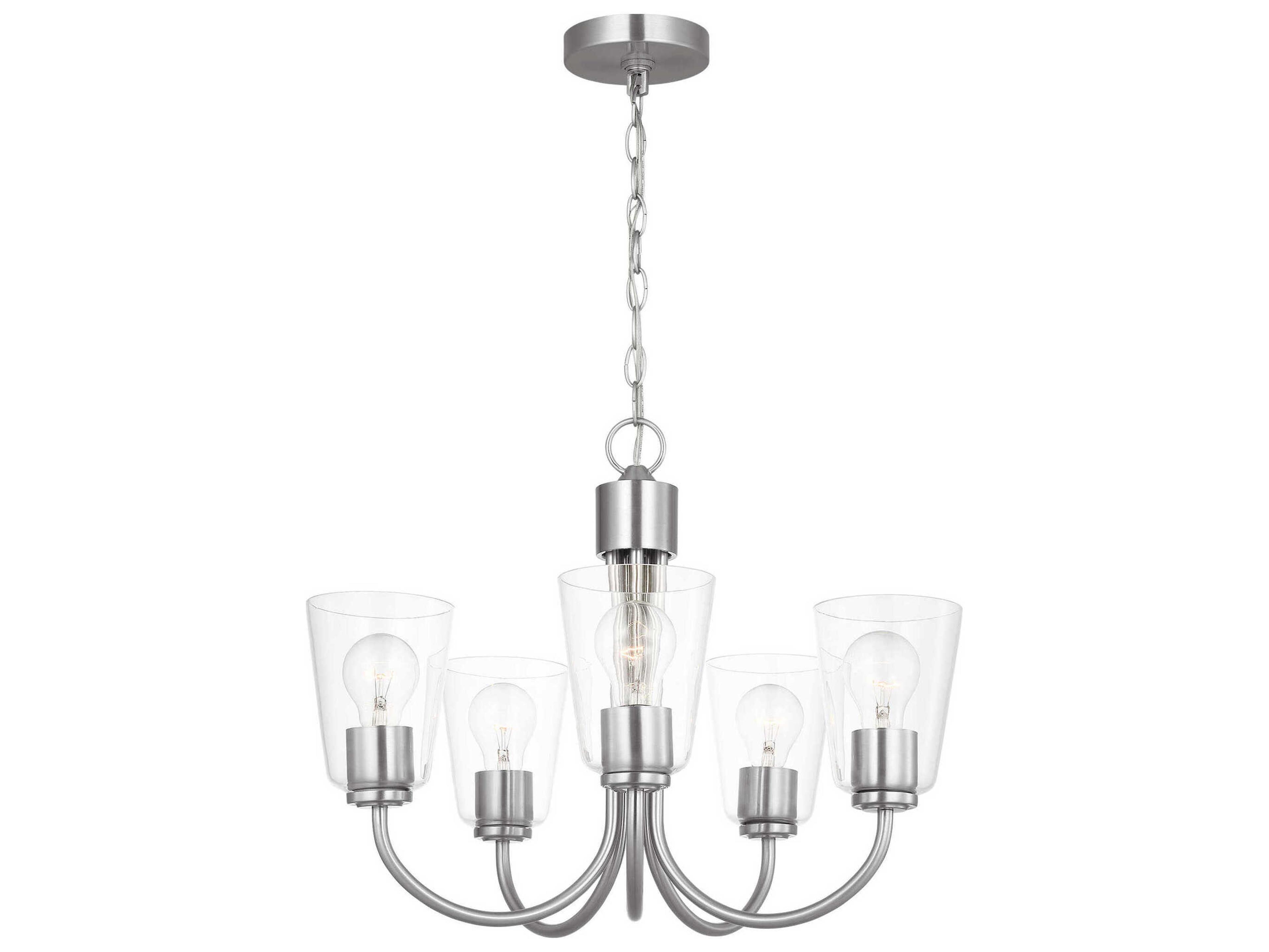Generation Lighting Miles 5-Light Brushed Nickel Bell Chandelier