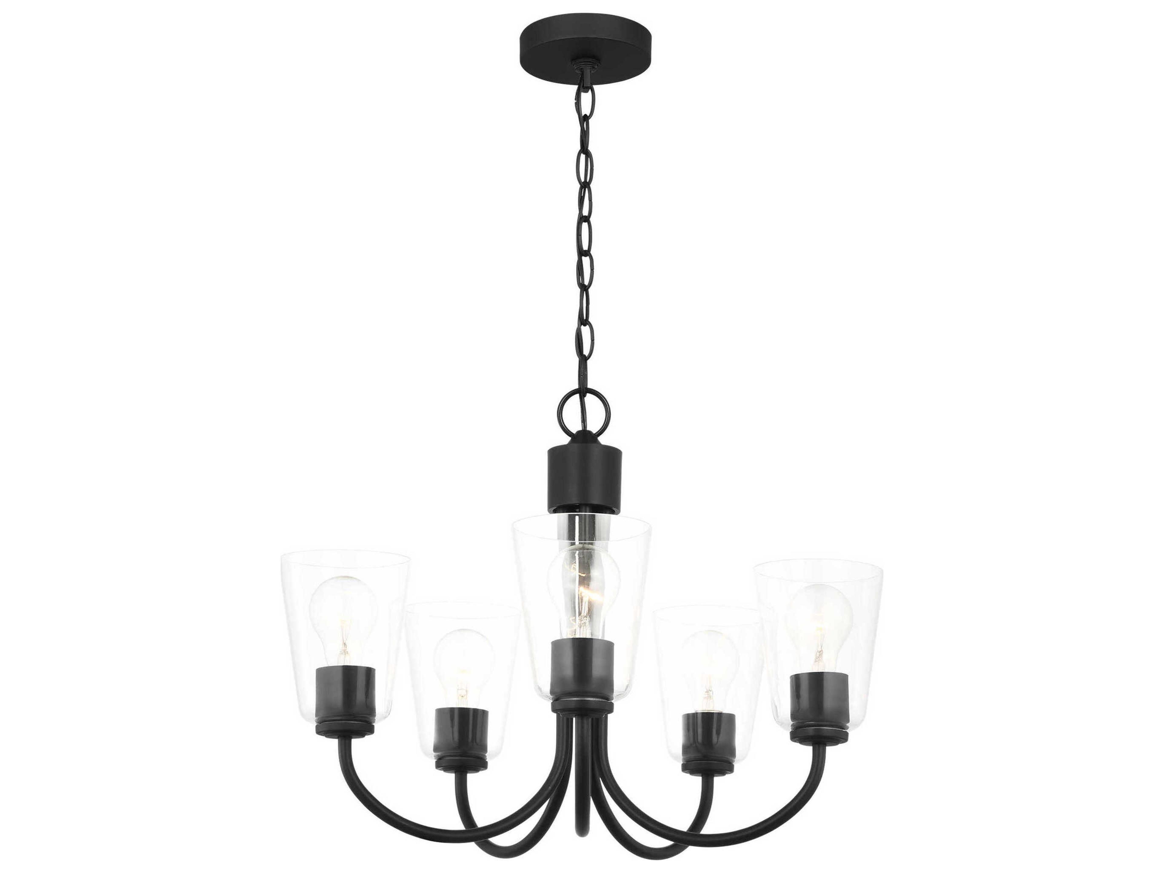 Generation Lighting Miles 5-Light Midnight Black Bell Chandelier
