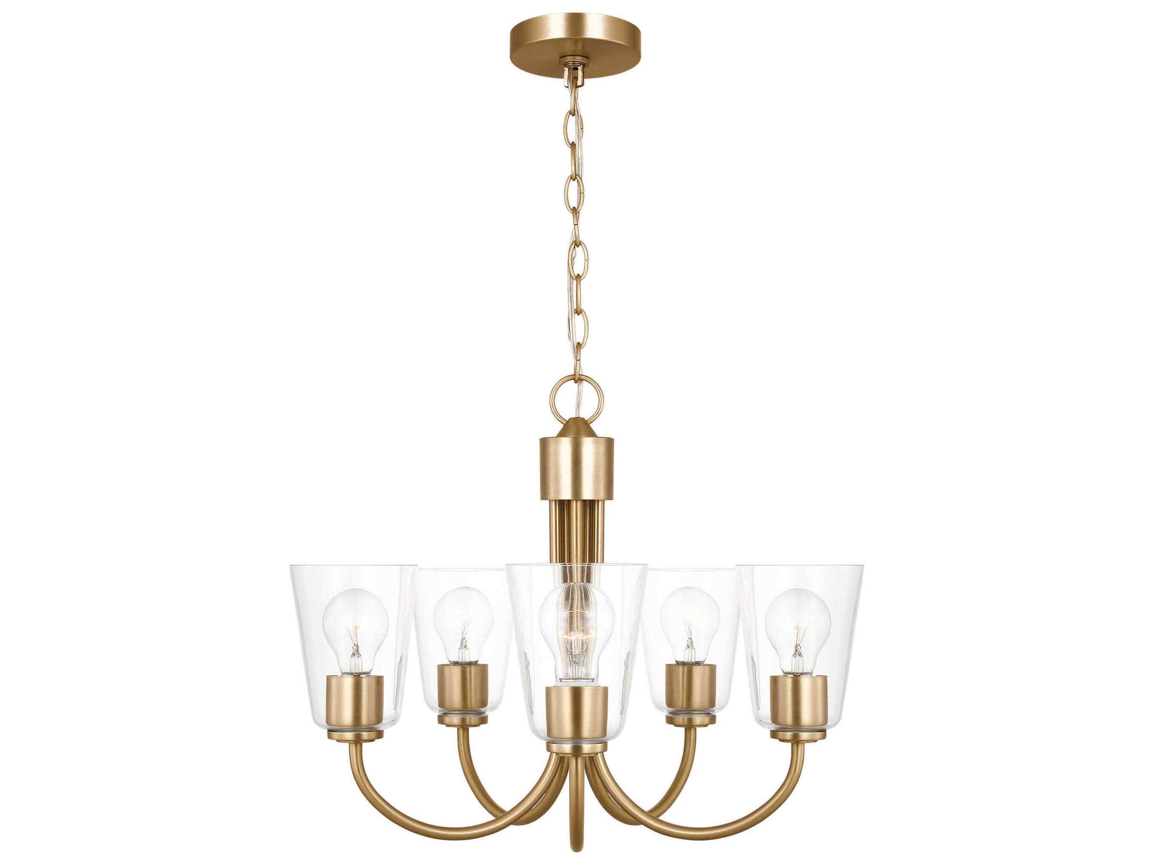 Miles 5-Light Satin Brass Bell Chandelier