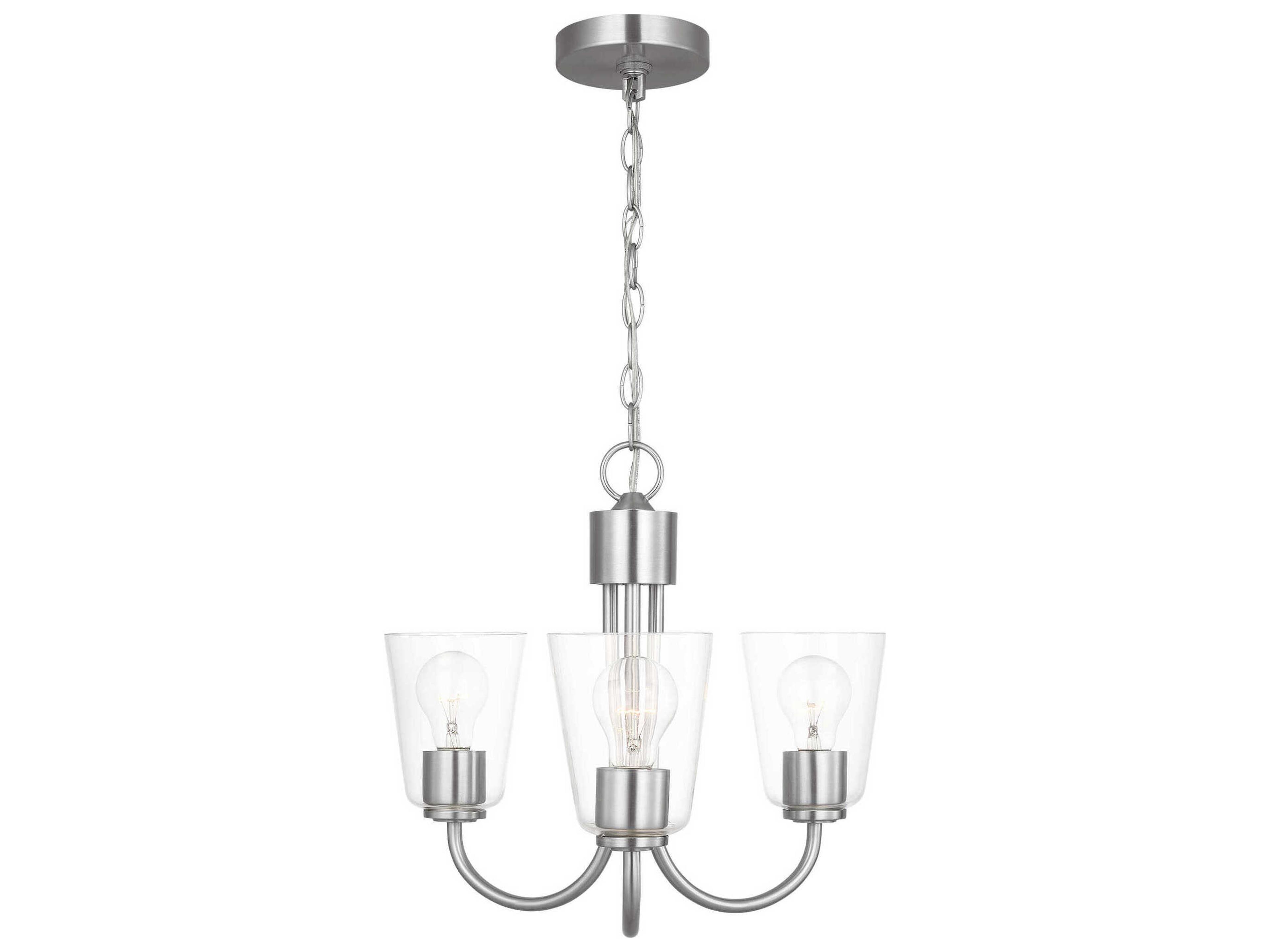 Miles 3-Light Brushed Nickel Bell Chandelier