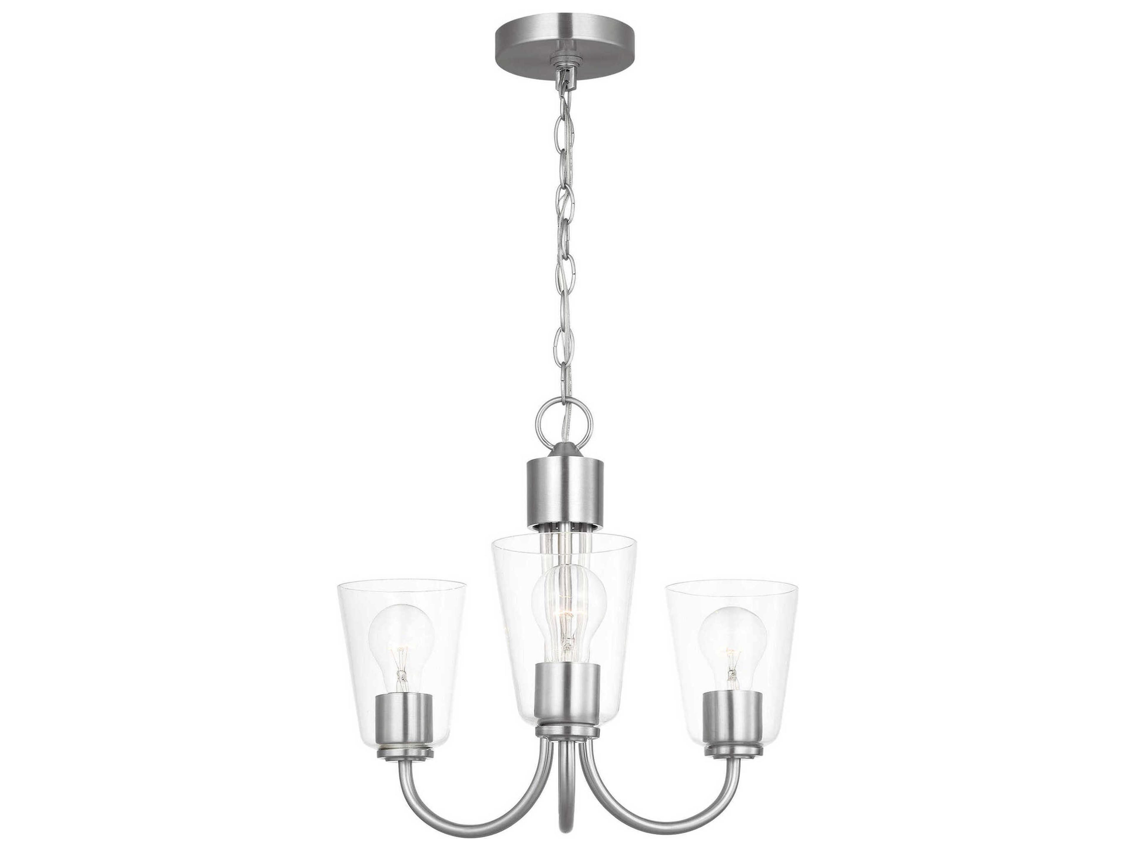 Generation Lighting Miles 3-Light Brushed Nickel Bell Chandelier