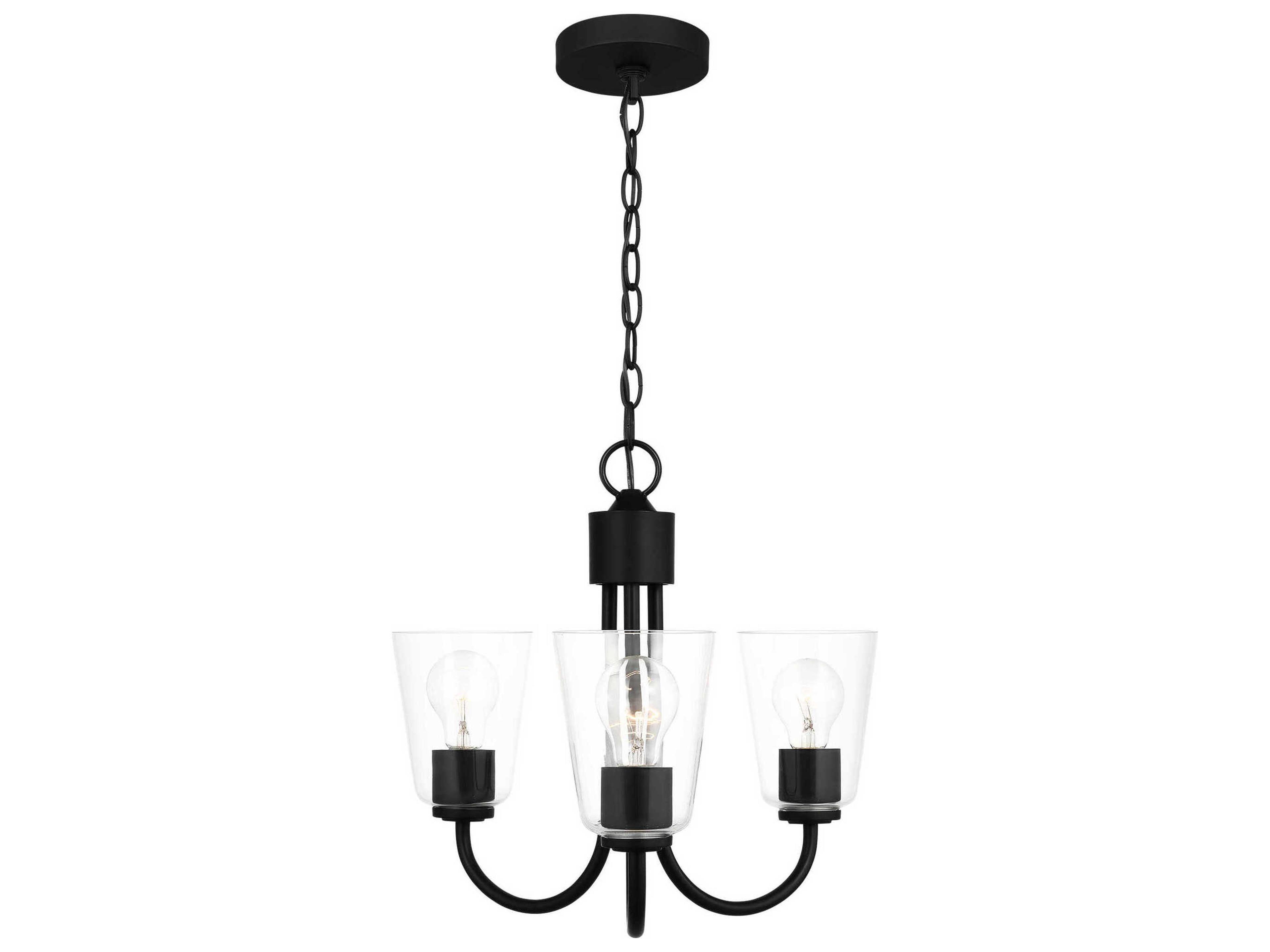 Miles 3-Light Midnight Black Bell Chandelier