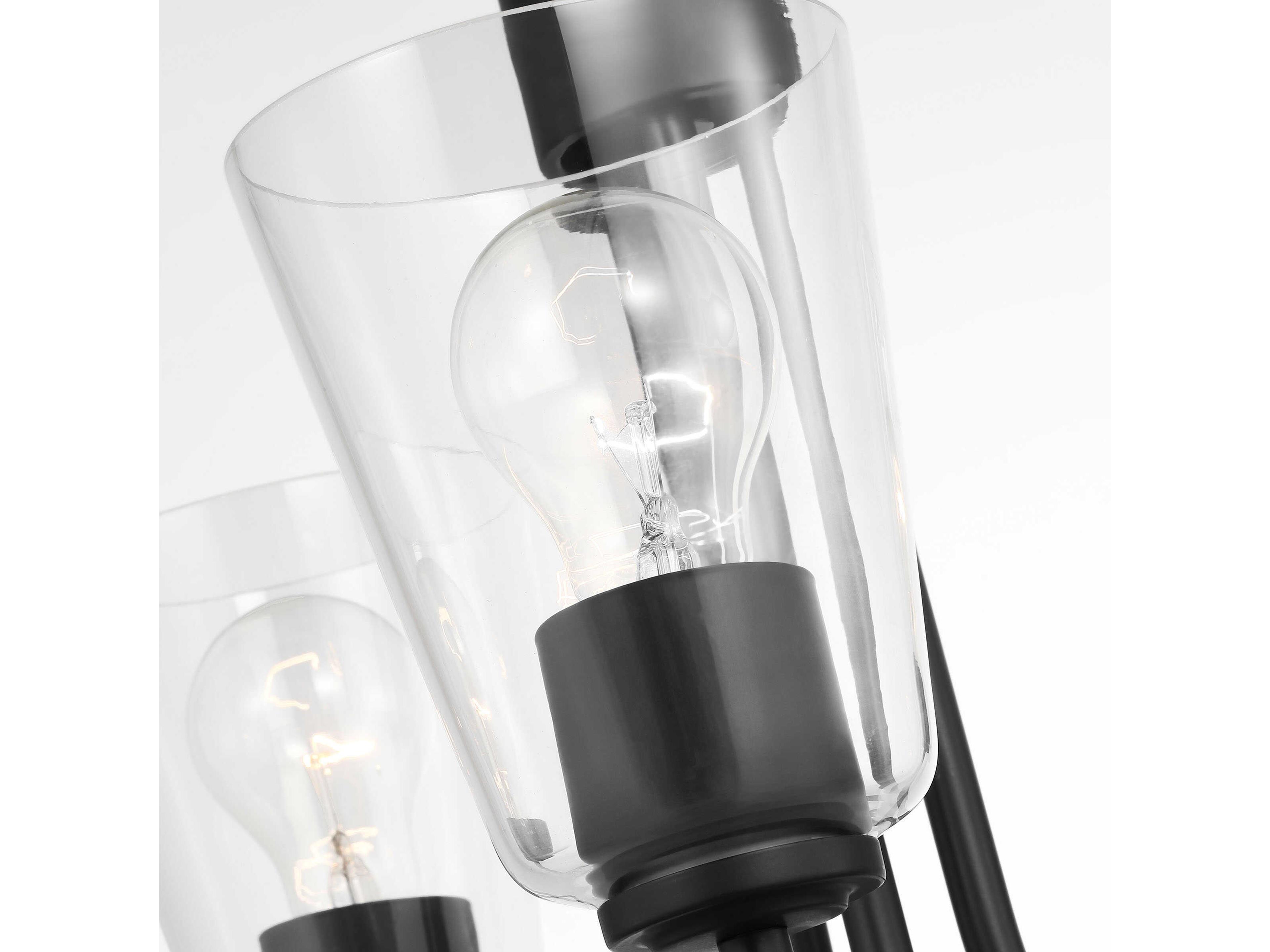 Generation Lighting Miles 3-Light Midnight Black Bell Chandelier