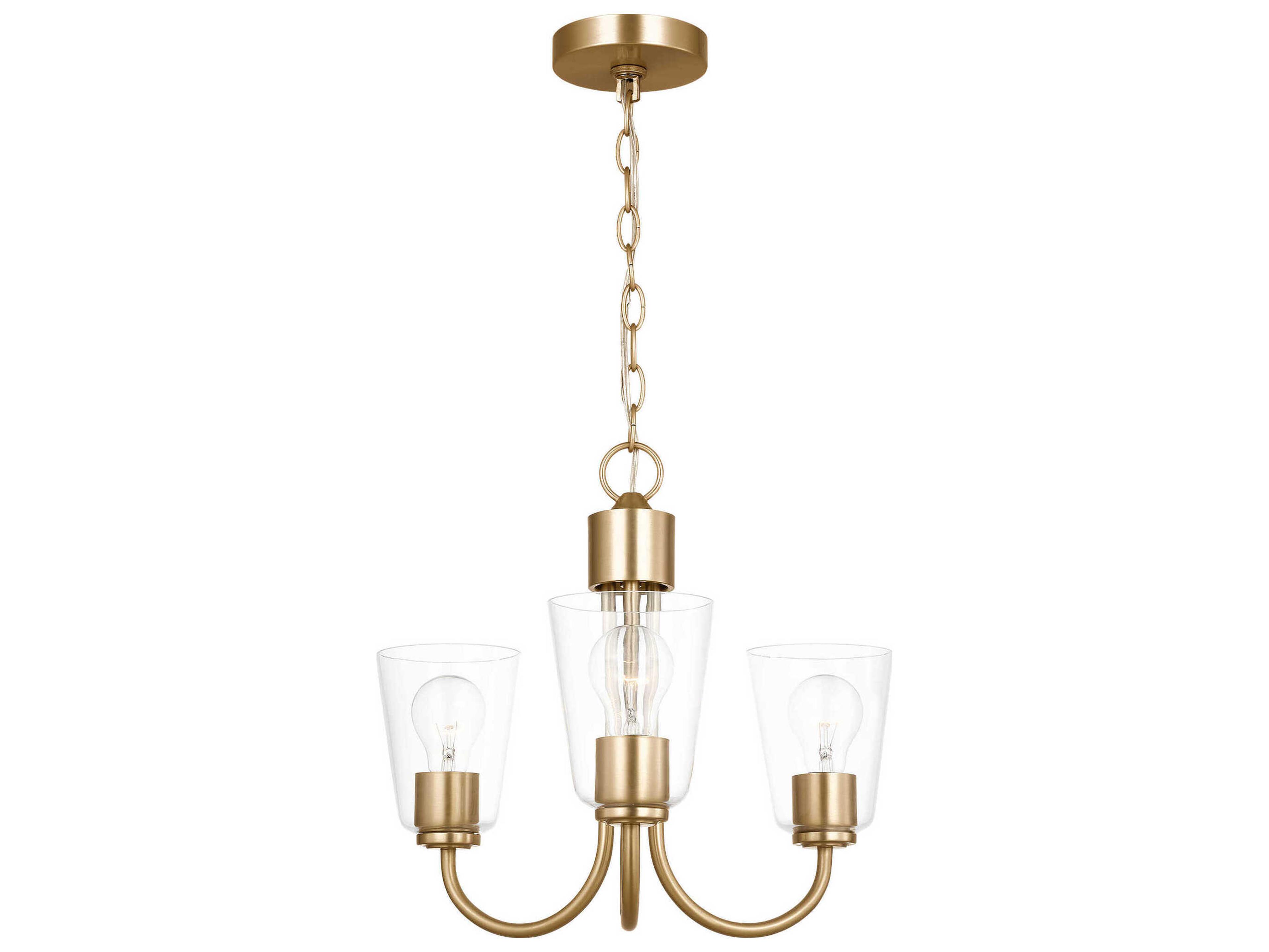 Generation Lighting Miles 3-Light Satin Brass Bell Chandelier
