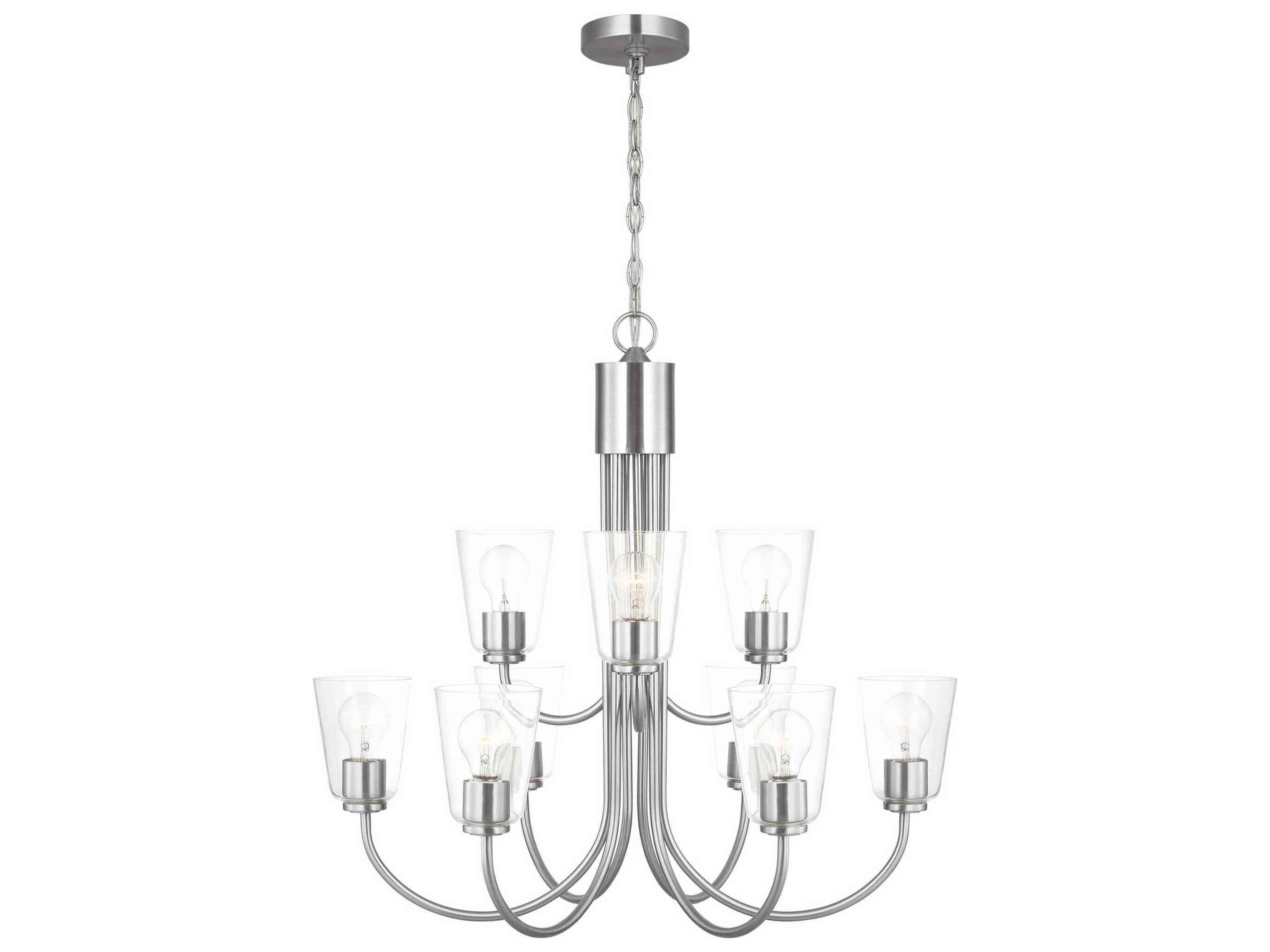 Miles 9-Light Brushed Nickel Bell Chandelier
