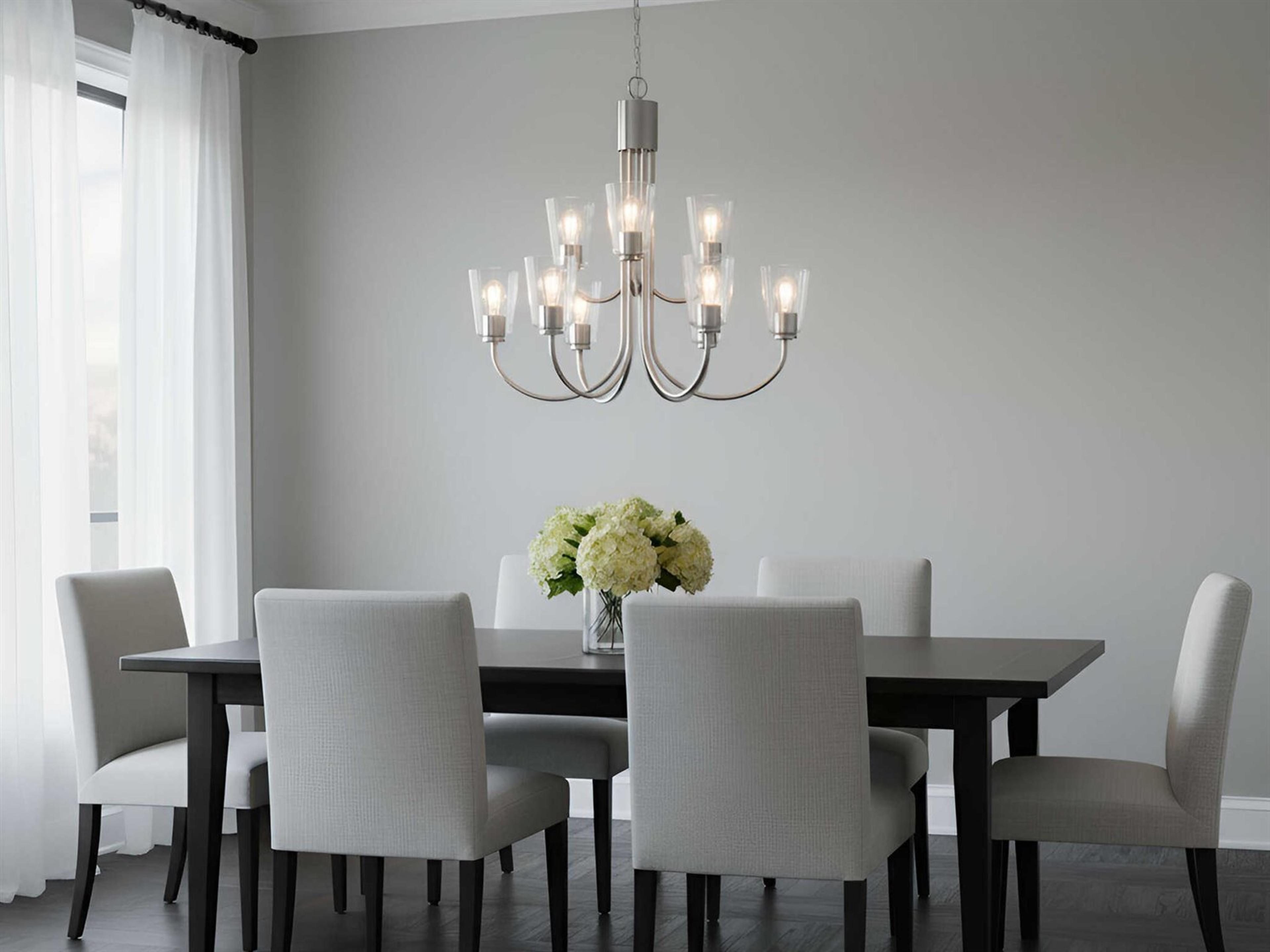 Generation Lighting Miles 9-Light Brushed Nickel Bell Chandelier