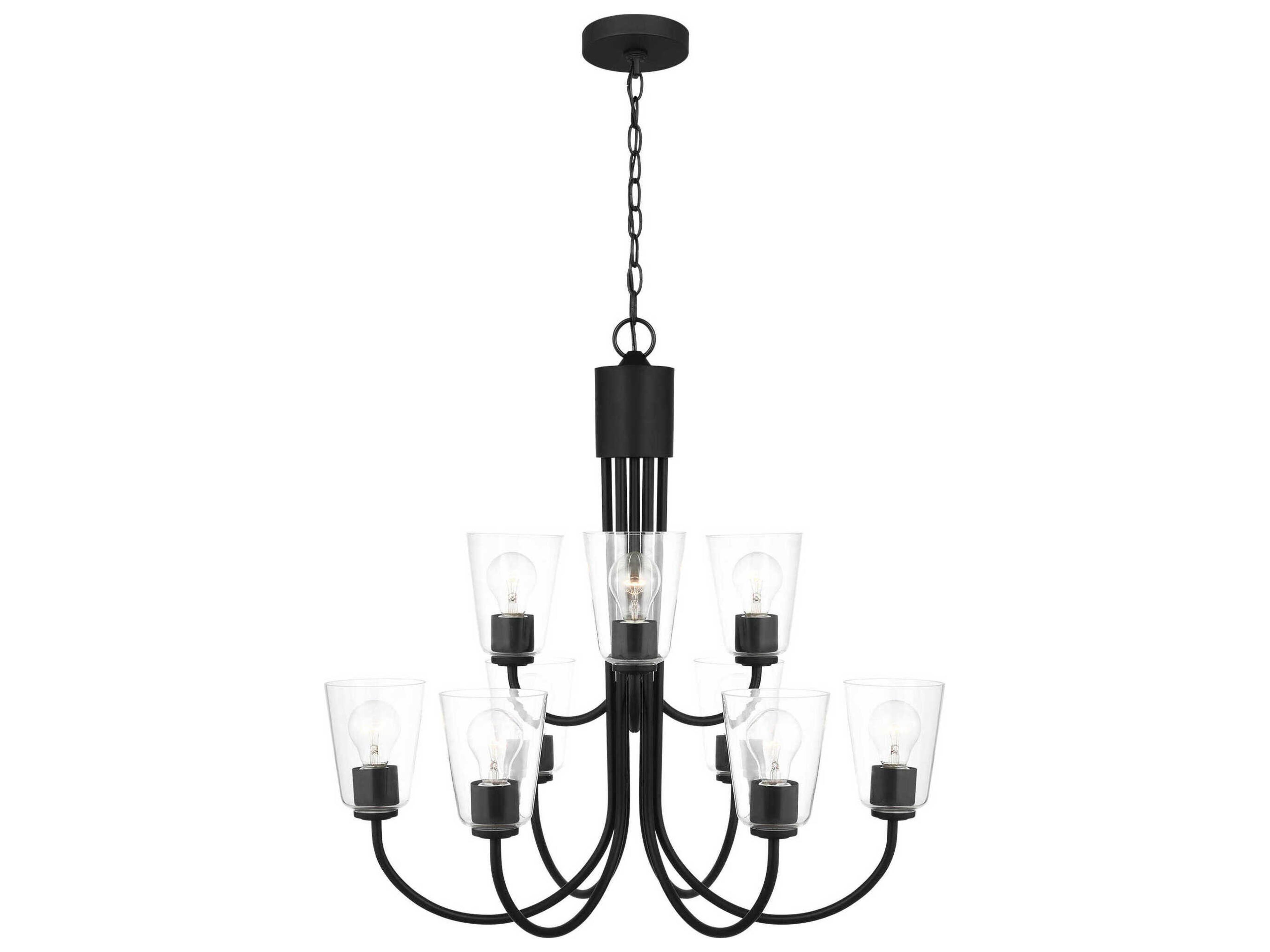 Miles 9-Light Midnight Black Bell Chandelier