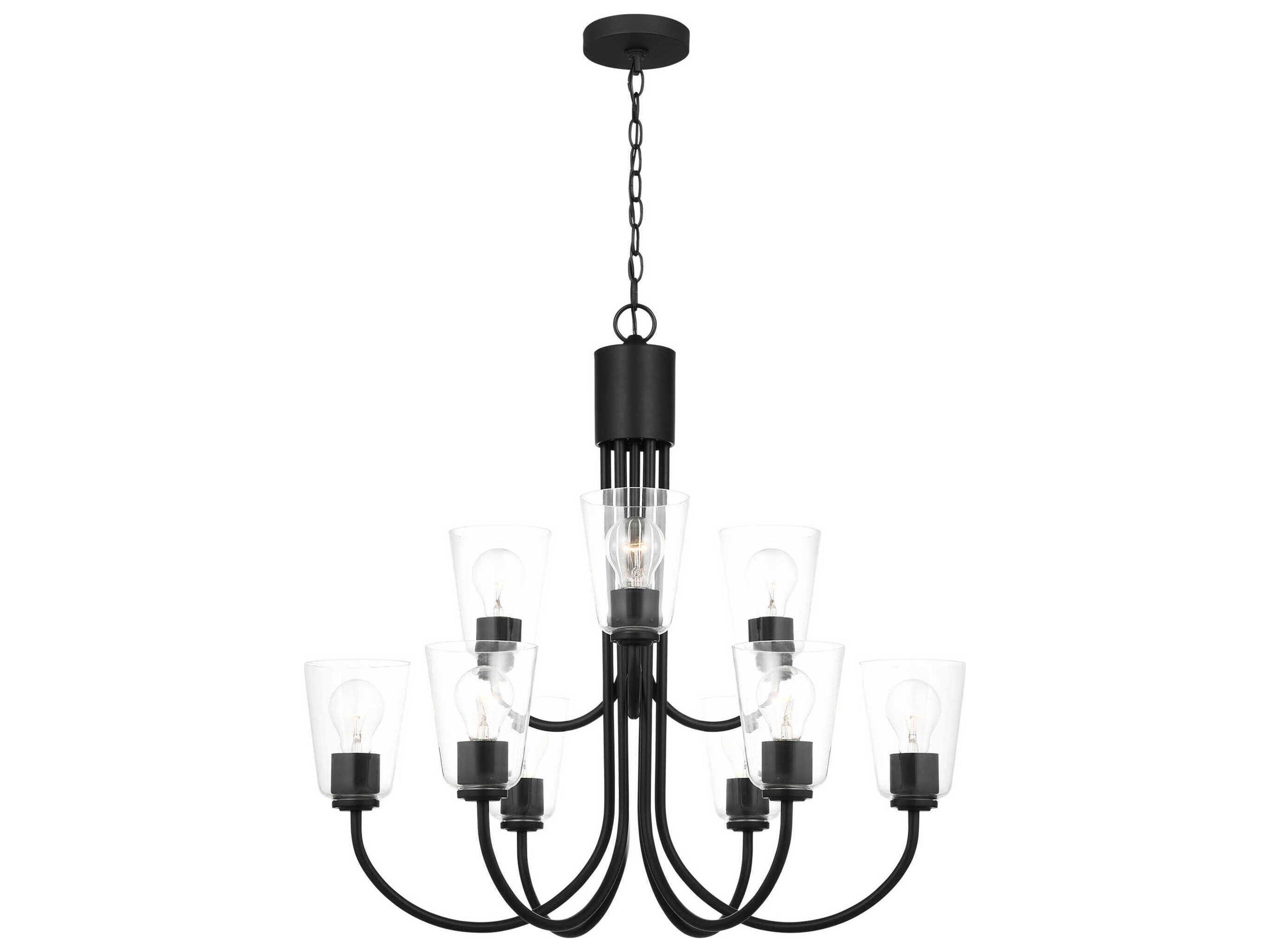 Generation Lighting Miles 9-Light Midnight Black Bell Chandelier