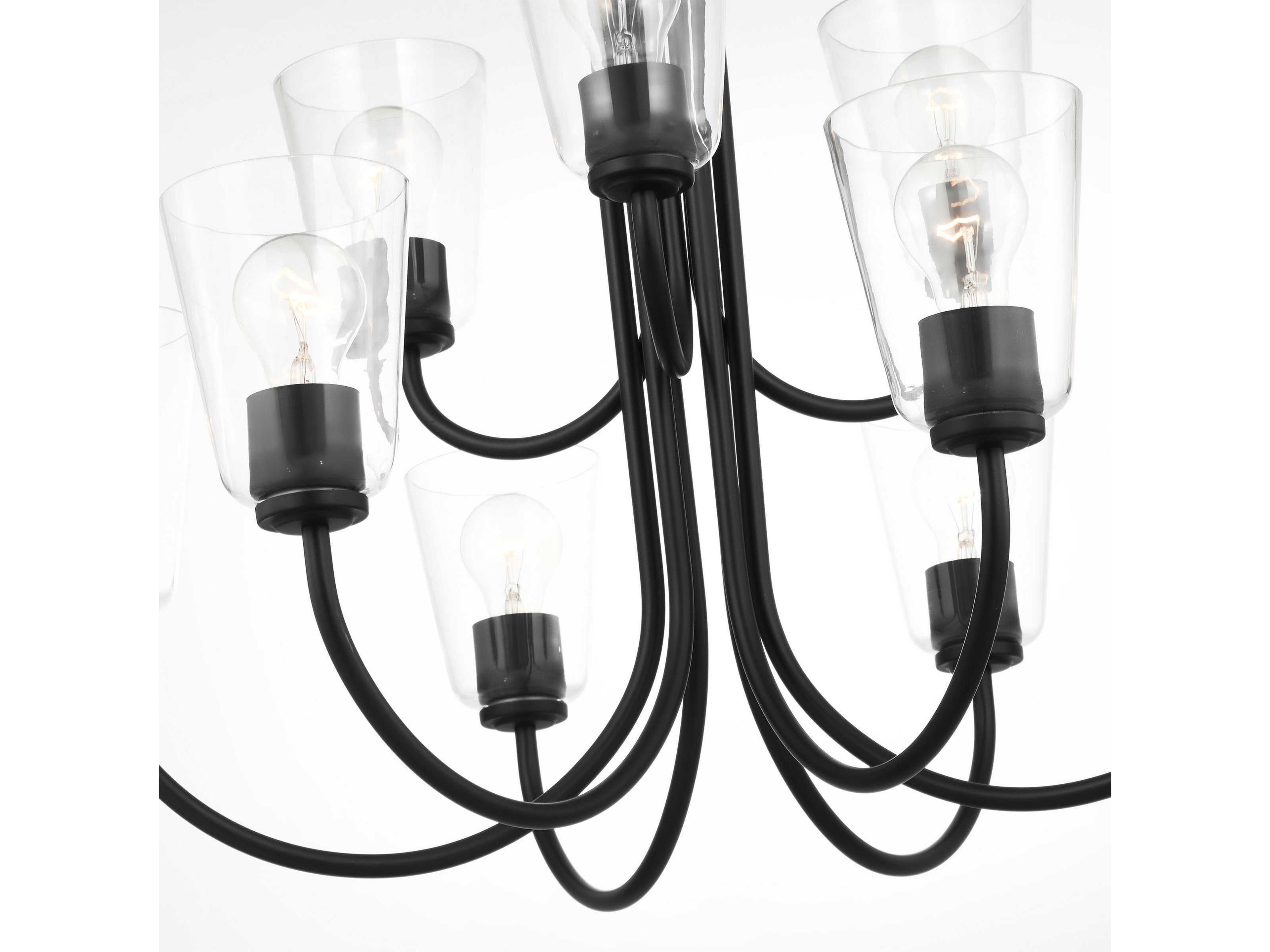 Generation Lighting Miles 9-Light Midnight Black Bell Chandelier