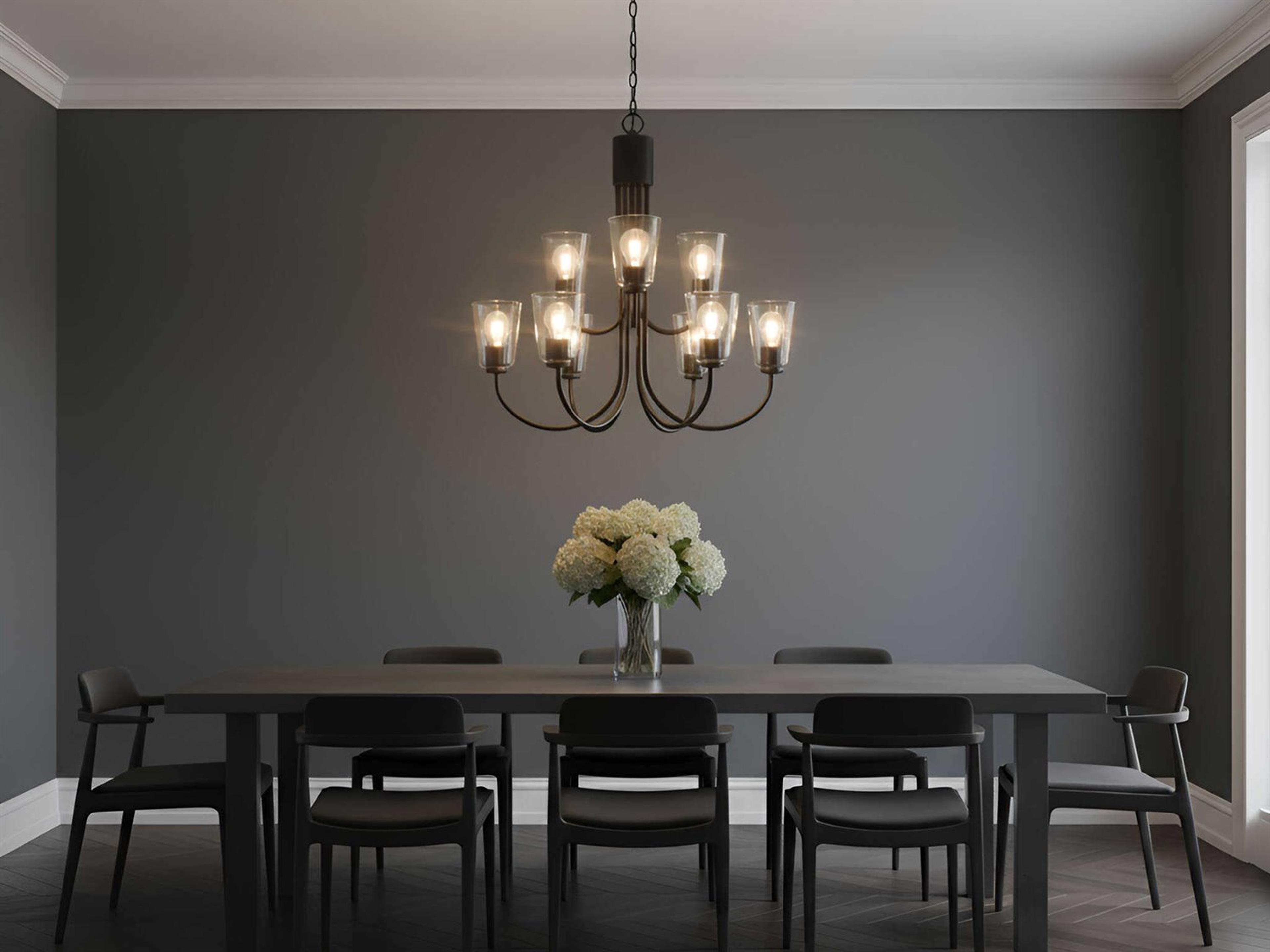 Generation Lighting Miles 9-Light Midnight Black Bell Chandelier