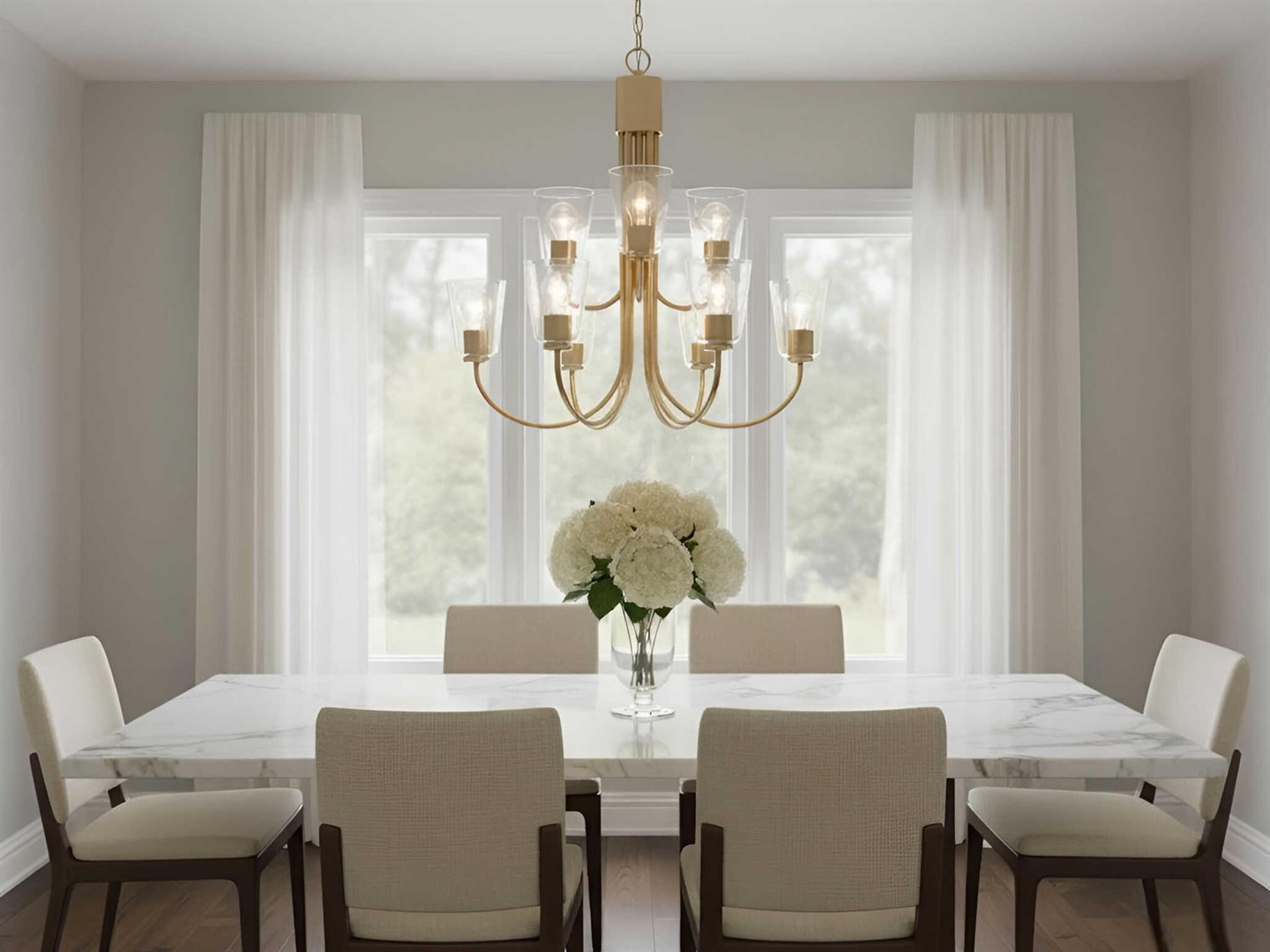 Generation Lighting Miles 9-Light Satin Brass Bell Chandelier