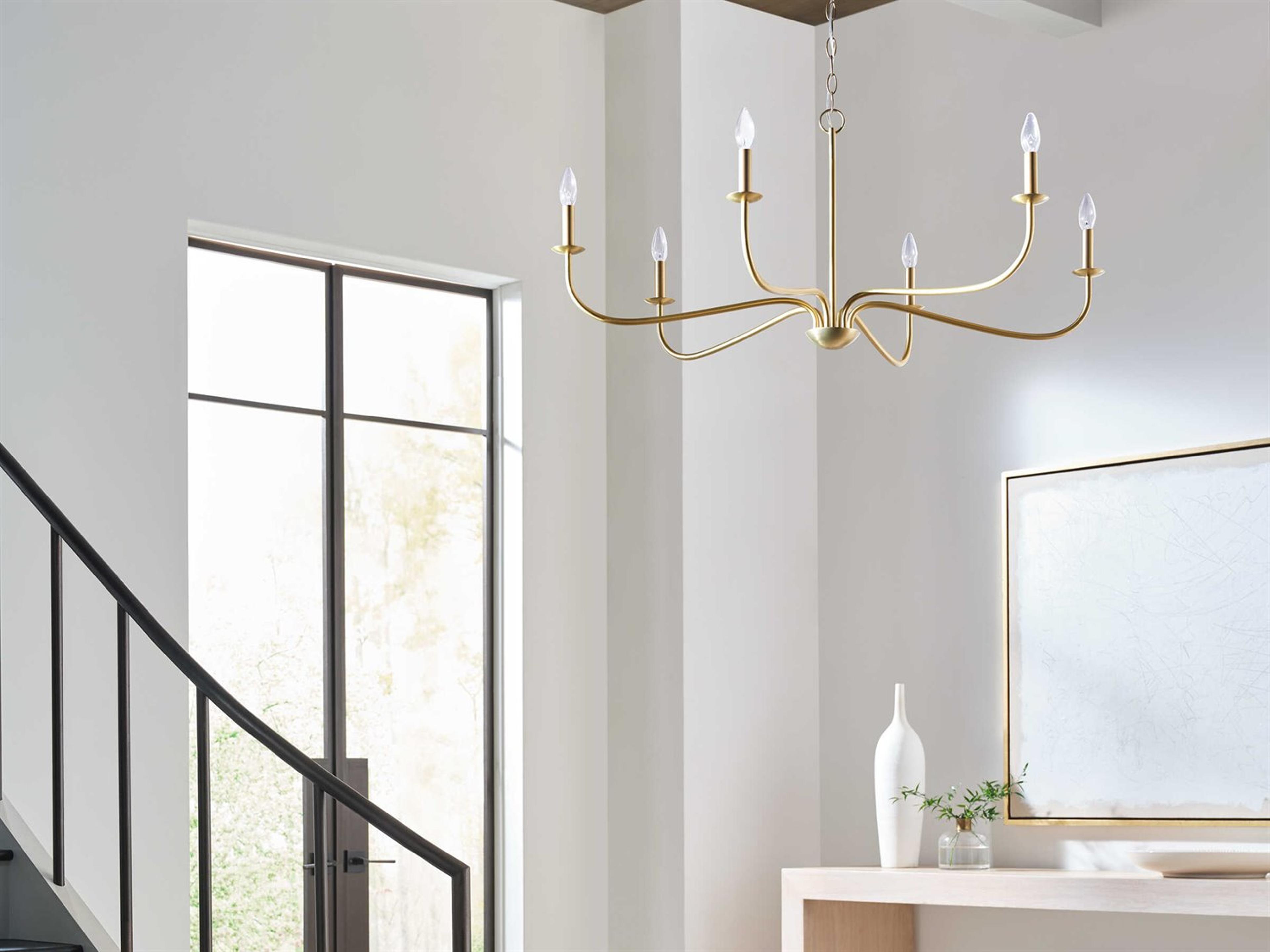 Generation Lighting Abells 6-Light Satin Brass Chandelier