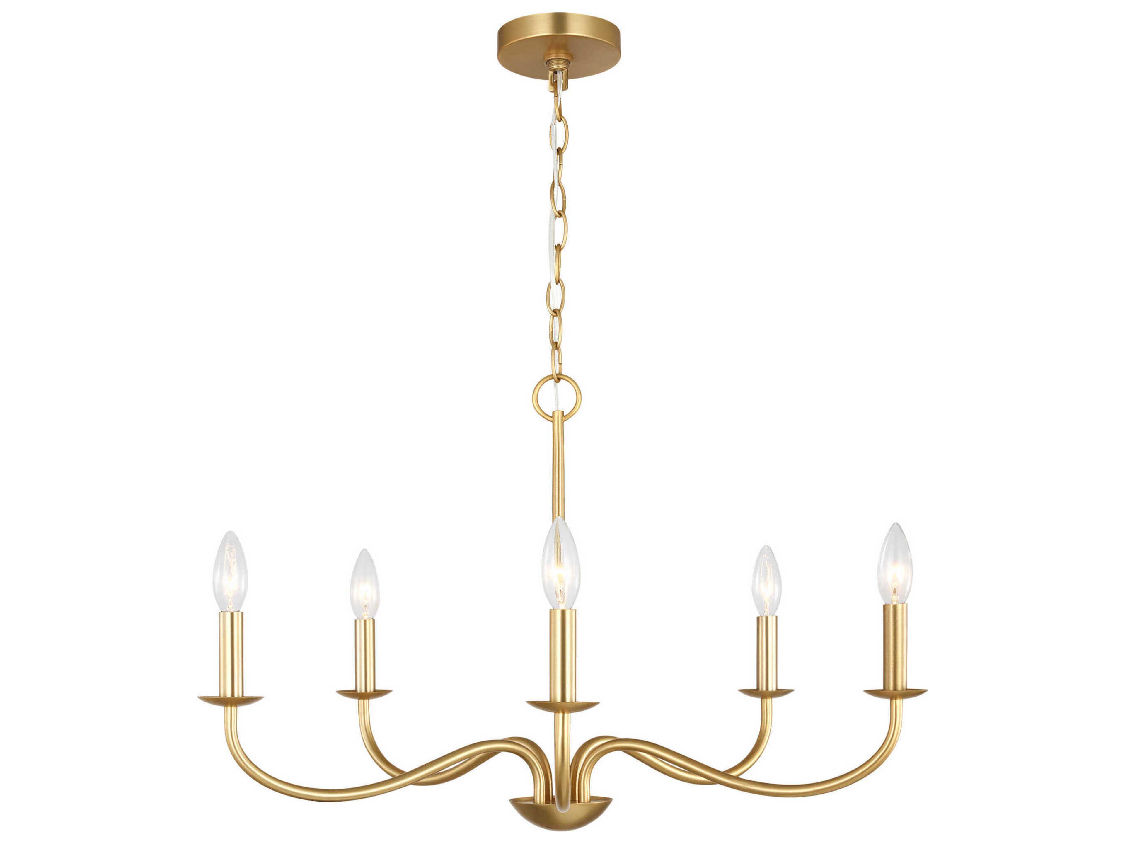 Abells 5-Light Satin Brass Chandelier