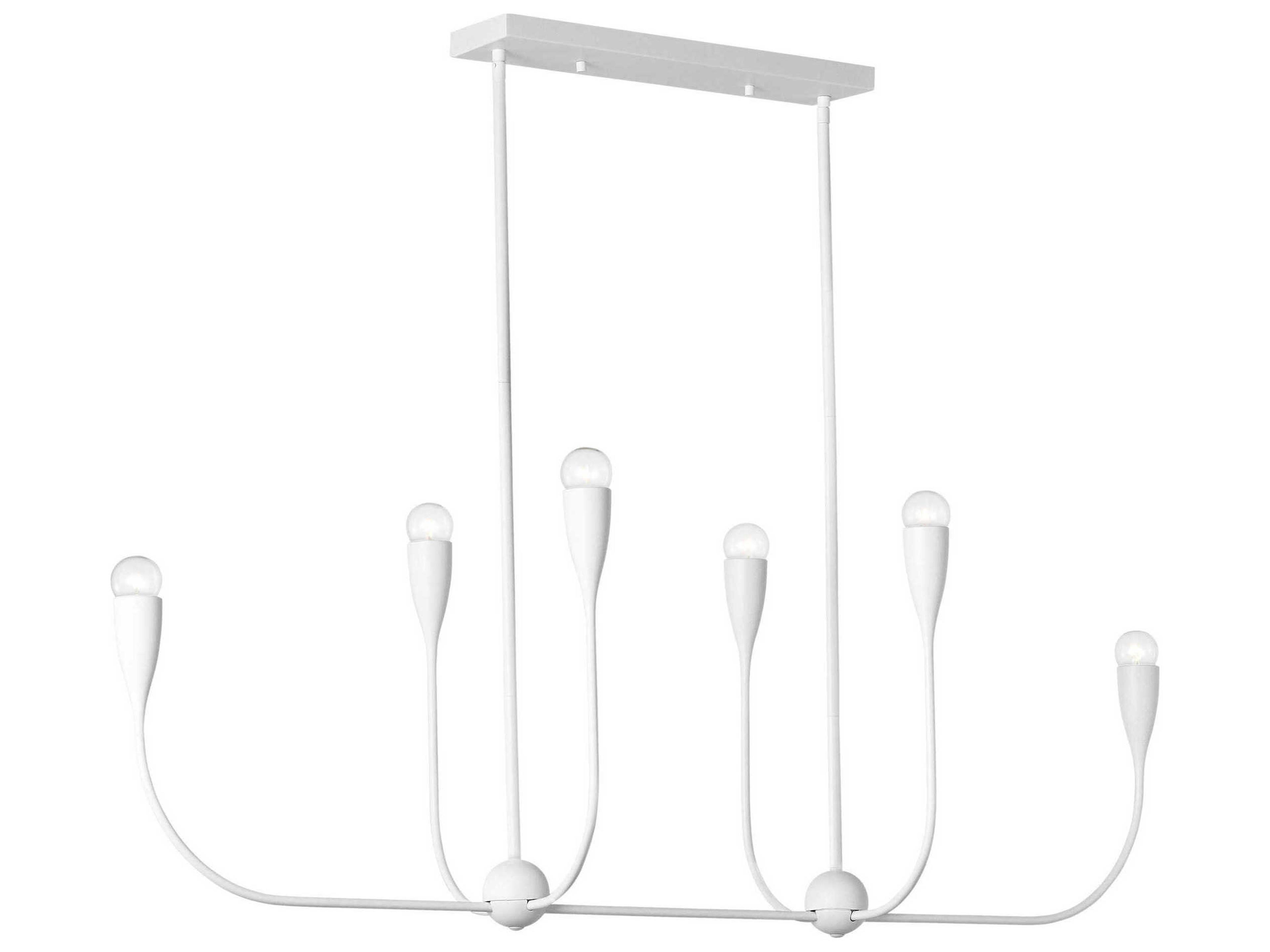 6-Light Maya Linear Chandelier in Matte White