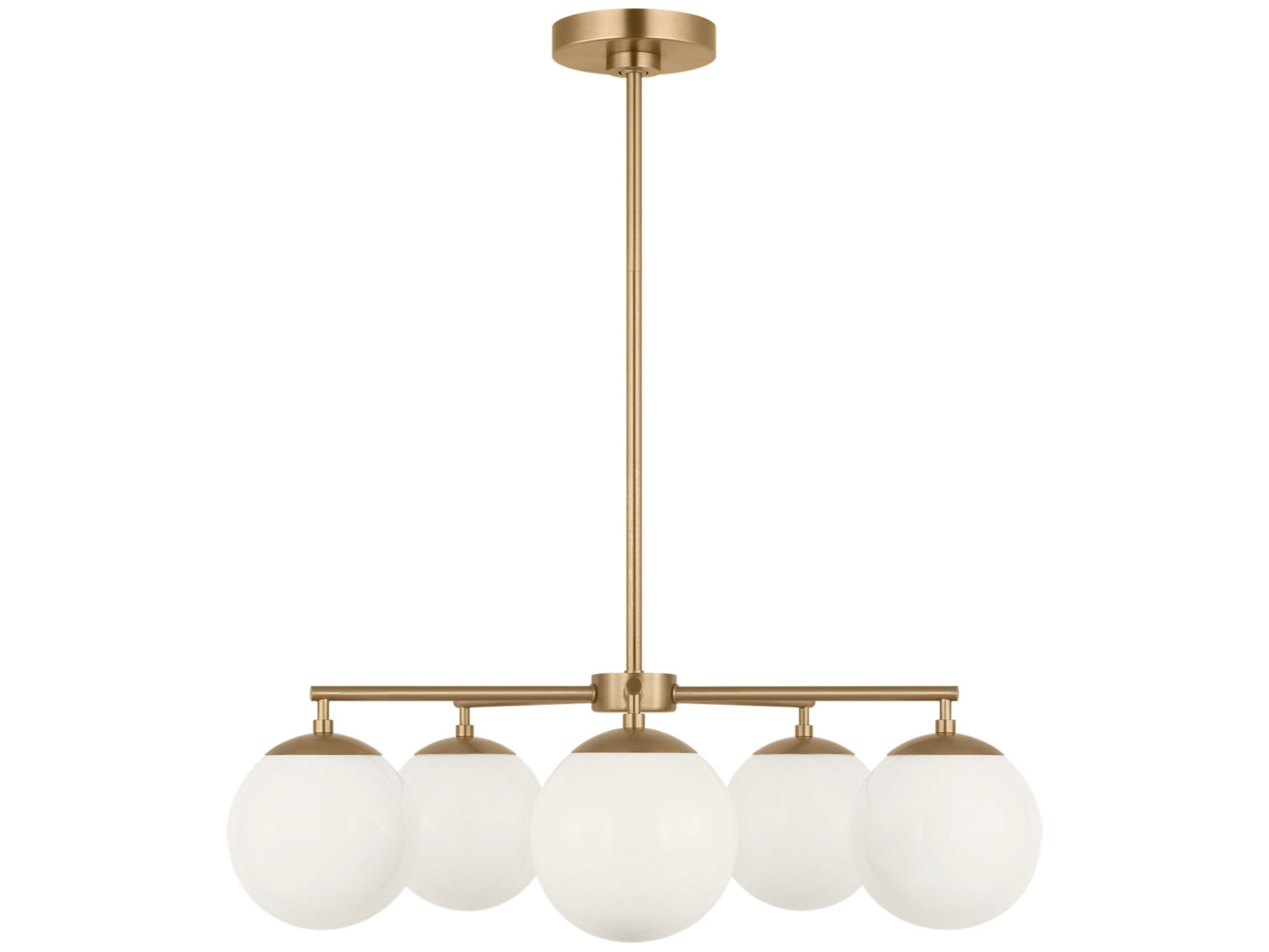 Nube 5-Light Satin Brass Globe Chandelier