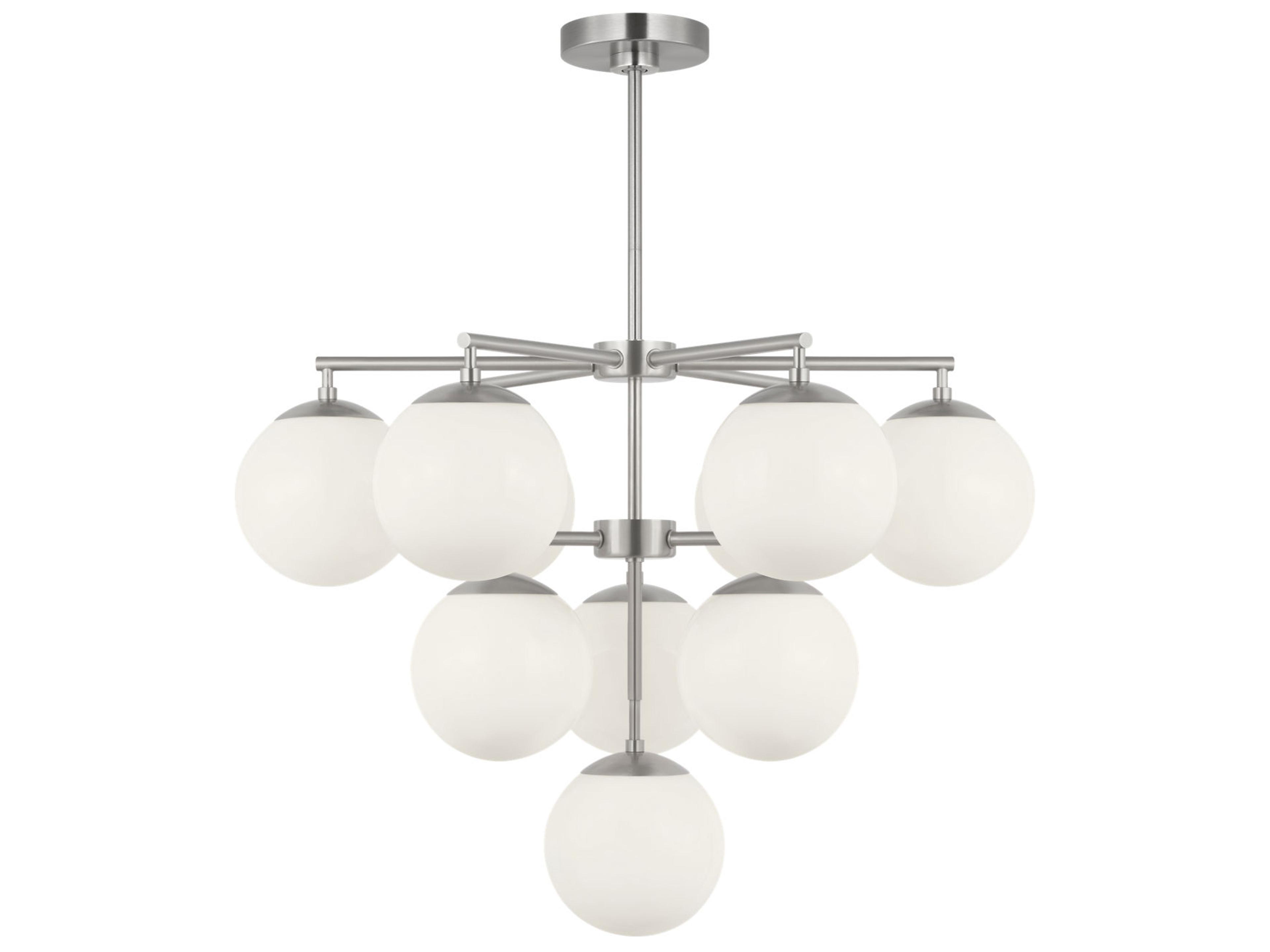 Nube 10-Light Brushed Nickel Globe Chandelier