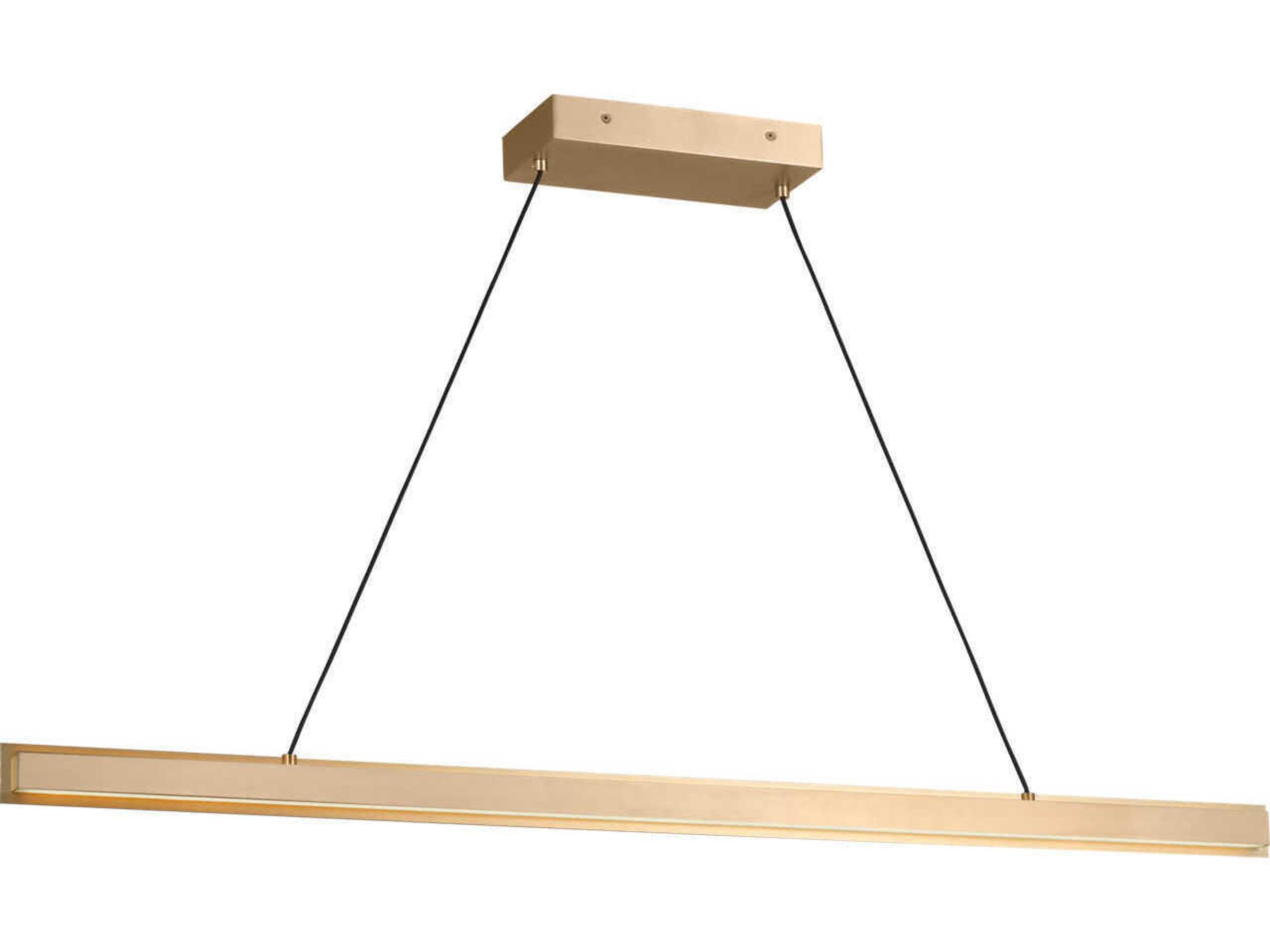 Aro Satin Brass Linear Island Pendant
