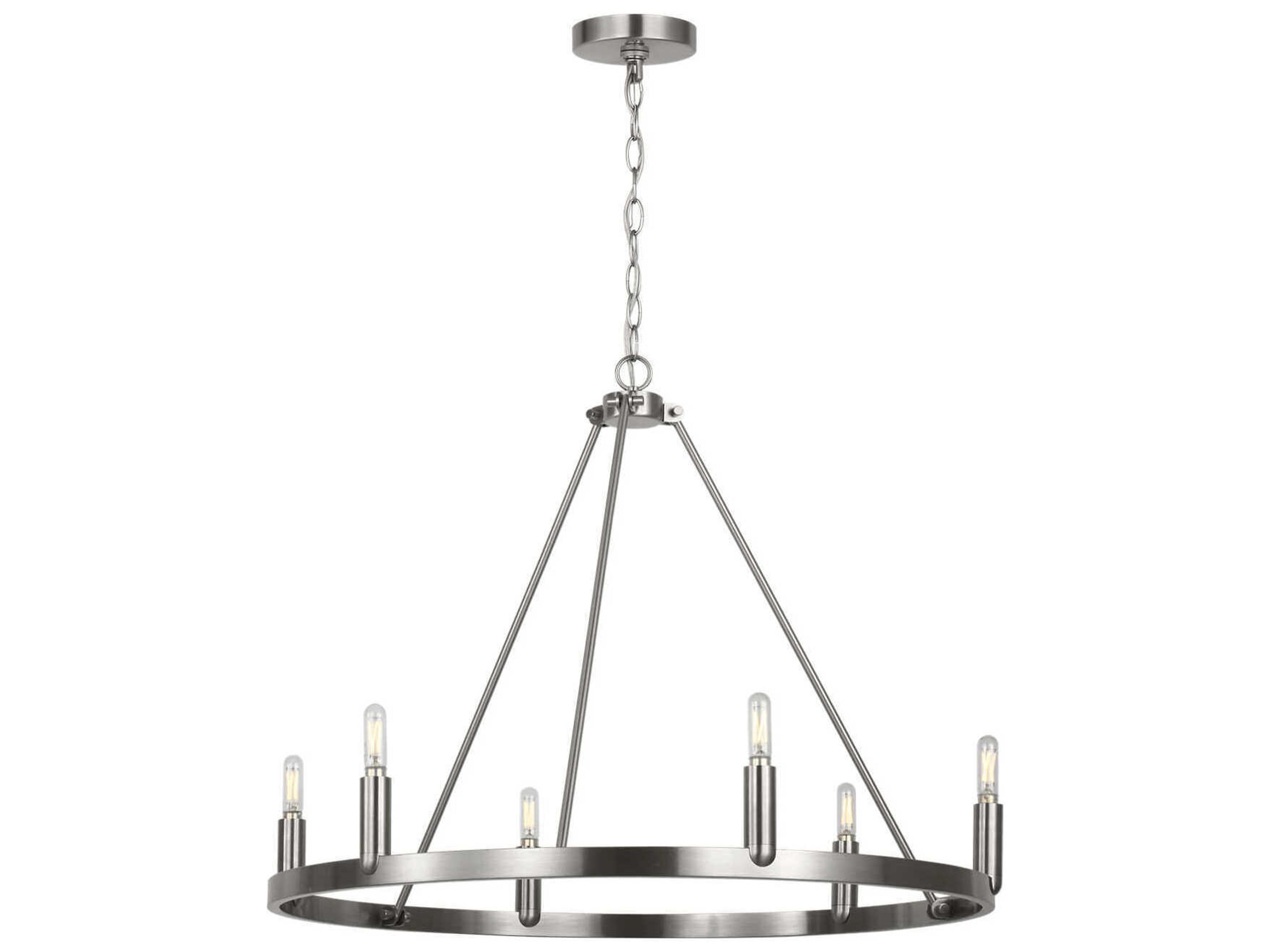 Mirla 6-Light Brushed Nickel Candelabra Chandelier