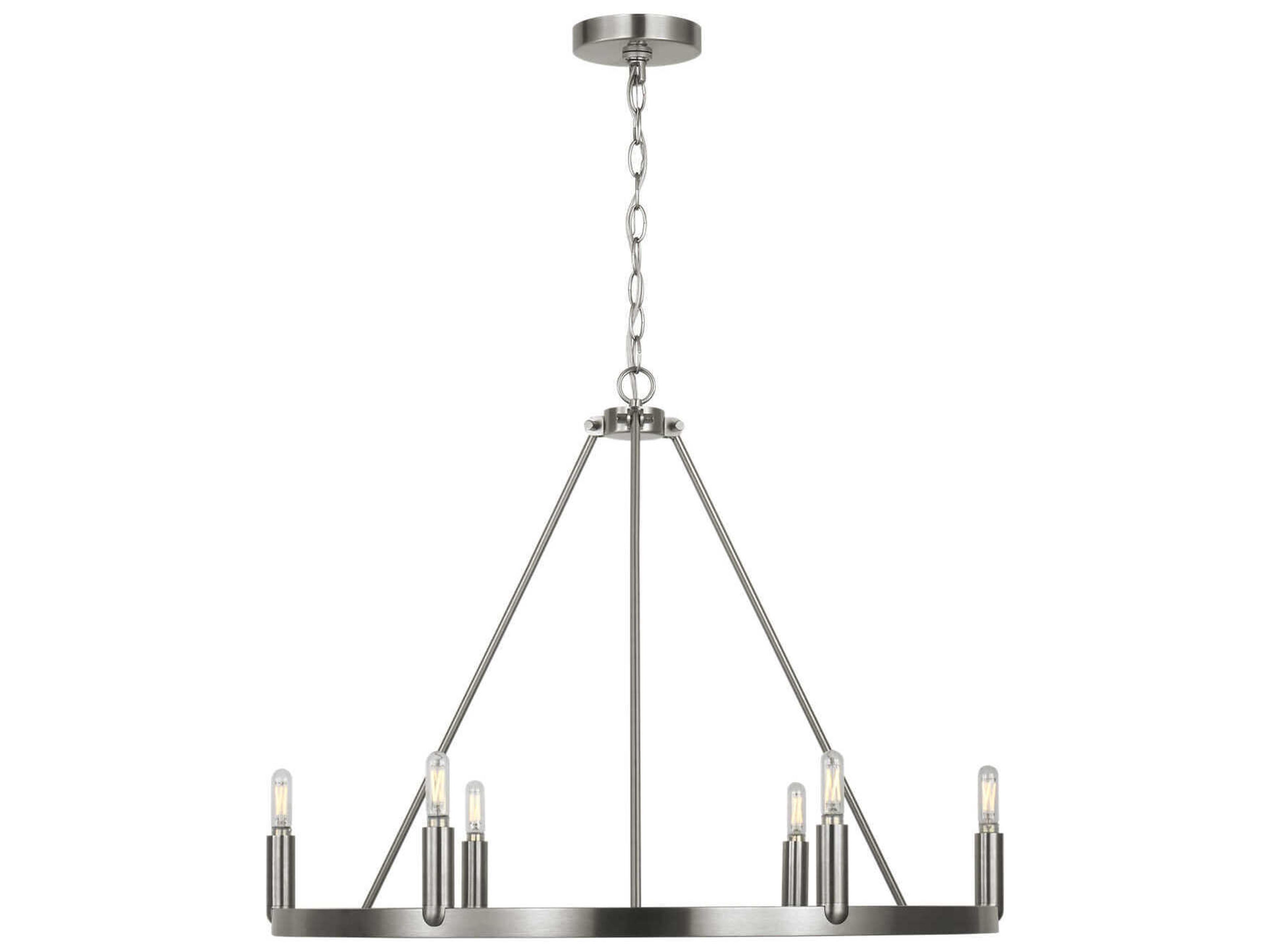 Generation Lighting Mirla 6-Light Brushed Nickel Candelabra Chandelier