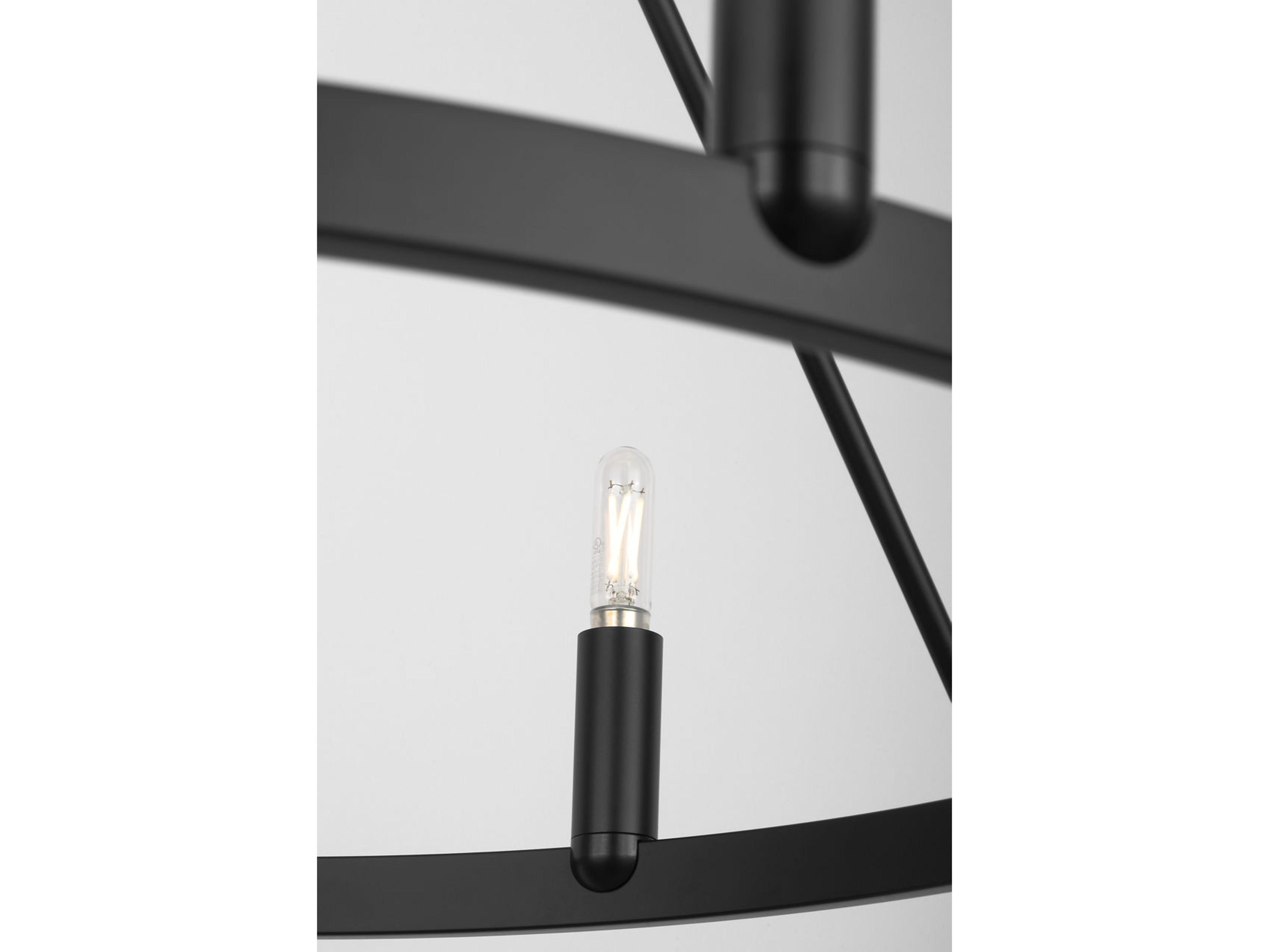 Generation Lighting Mirla 6-Light Midnight Black Candelabra Chandelier