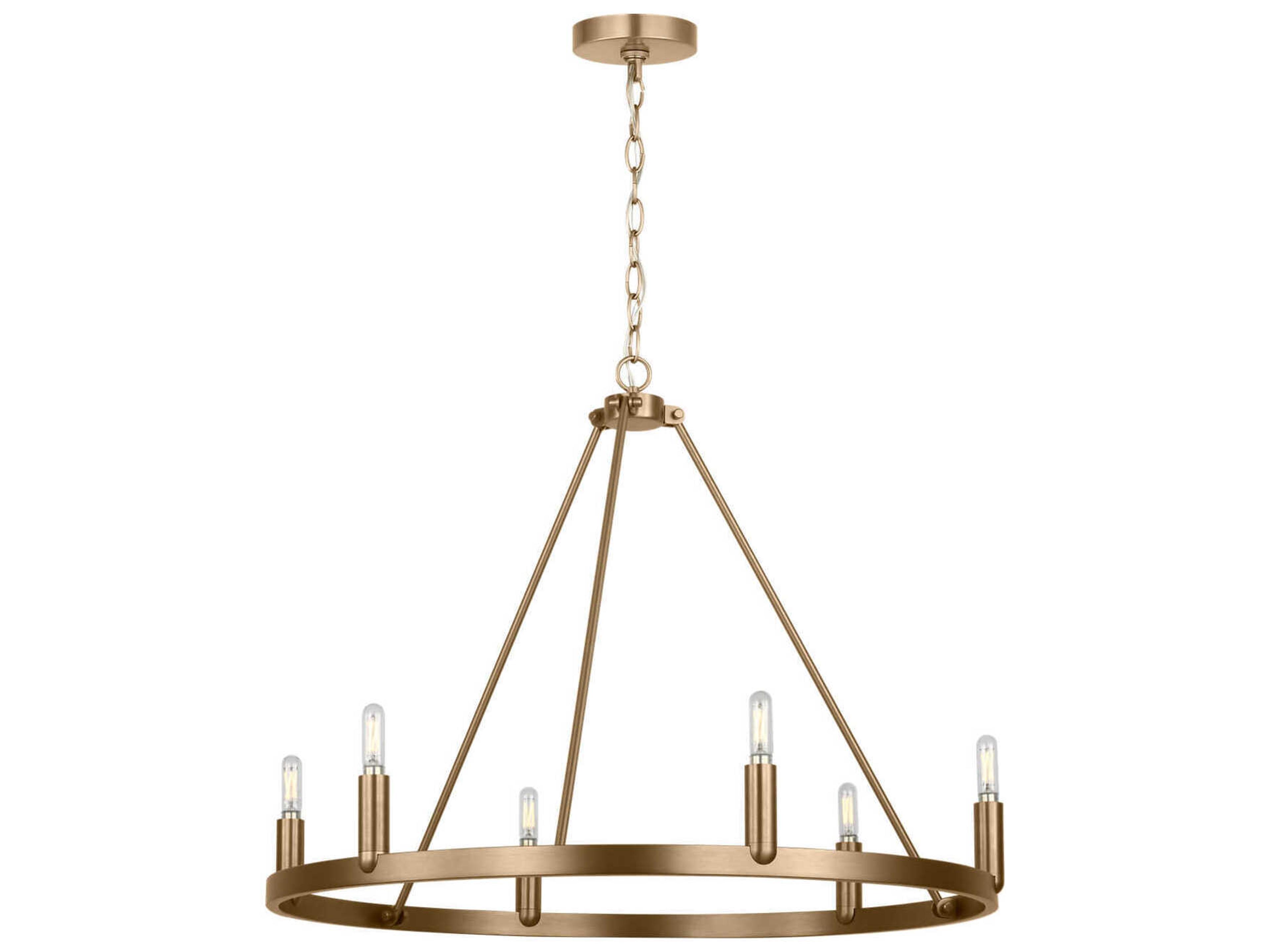 Generation Lighting Mirla 6-Light Satin Brass Candelabra Chandelier