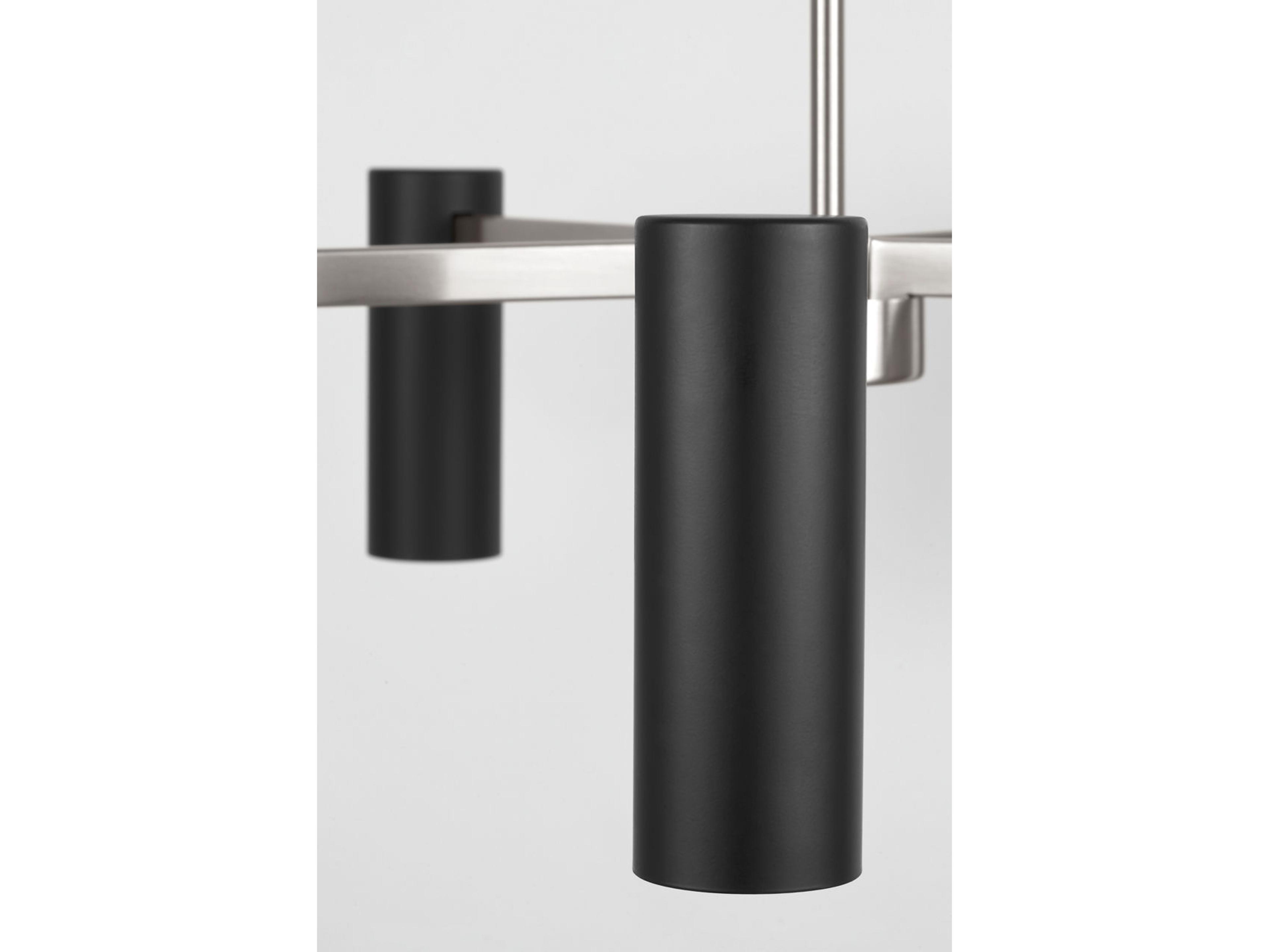 Generation Lighting Zentro 5-Light Brushed Nickel Black Cylinder Chandelier
