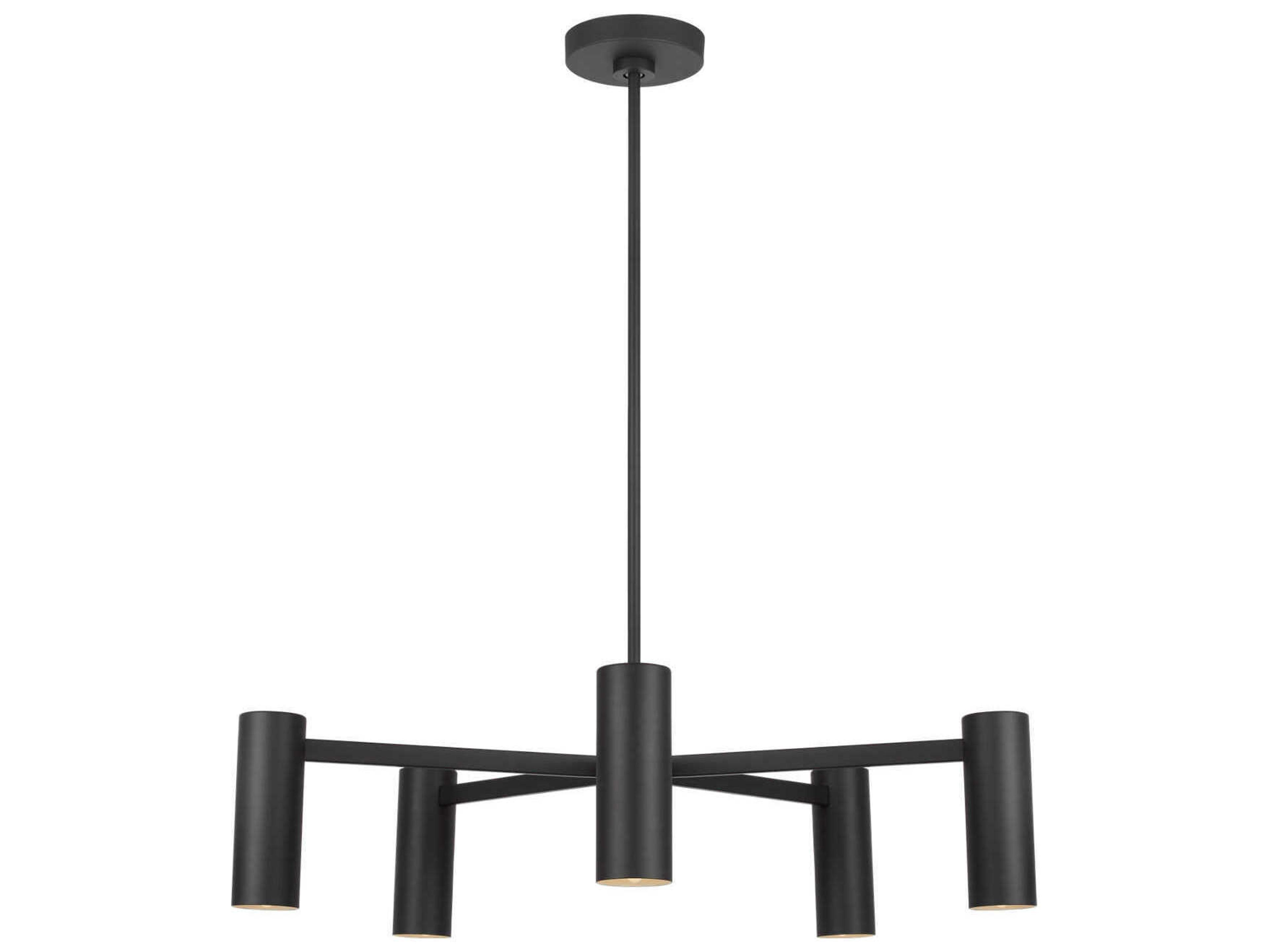 Zentro 5-Light Midnight Black Cylinder Chandelier