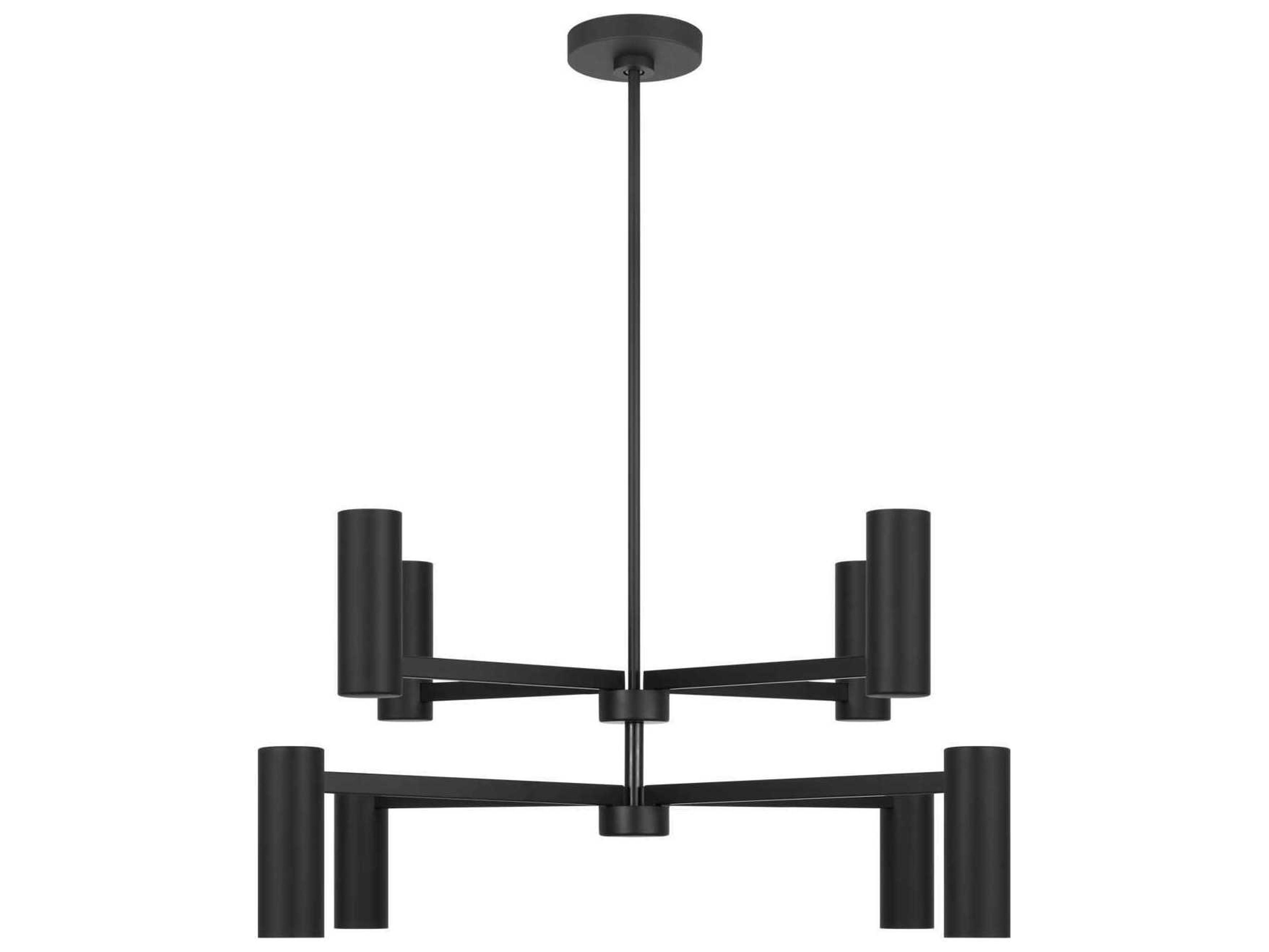 Generation Lighting Zentro 8-Light Midnight Black Cylinder Chandelier