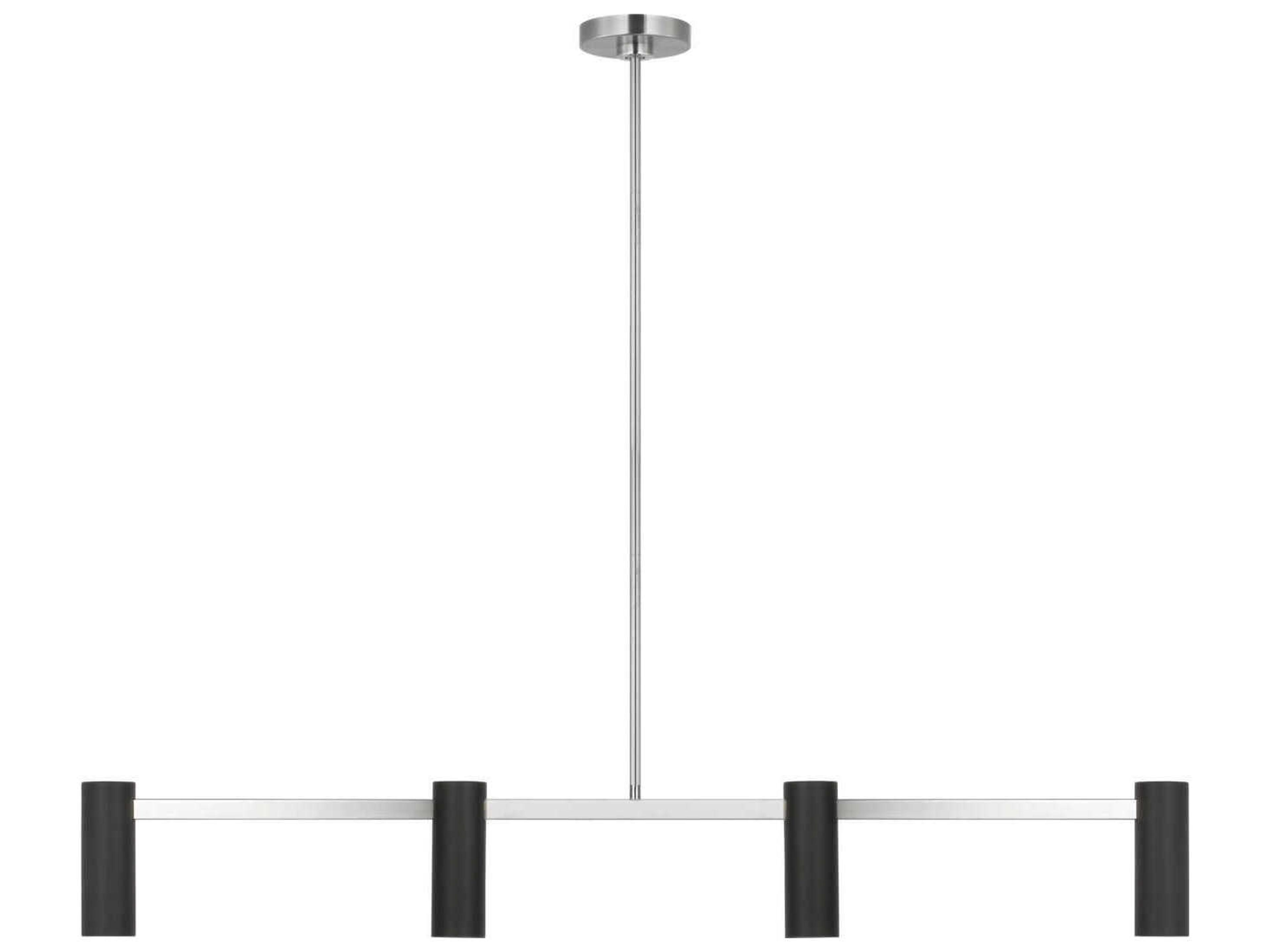 Zentro 4-Light Brushed Nickel Cylinder Linear Island Pendant