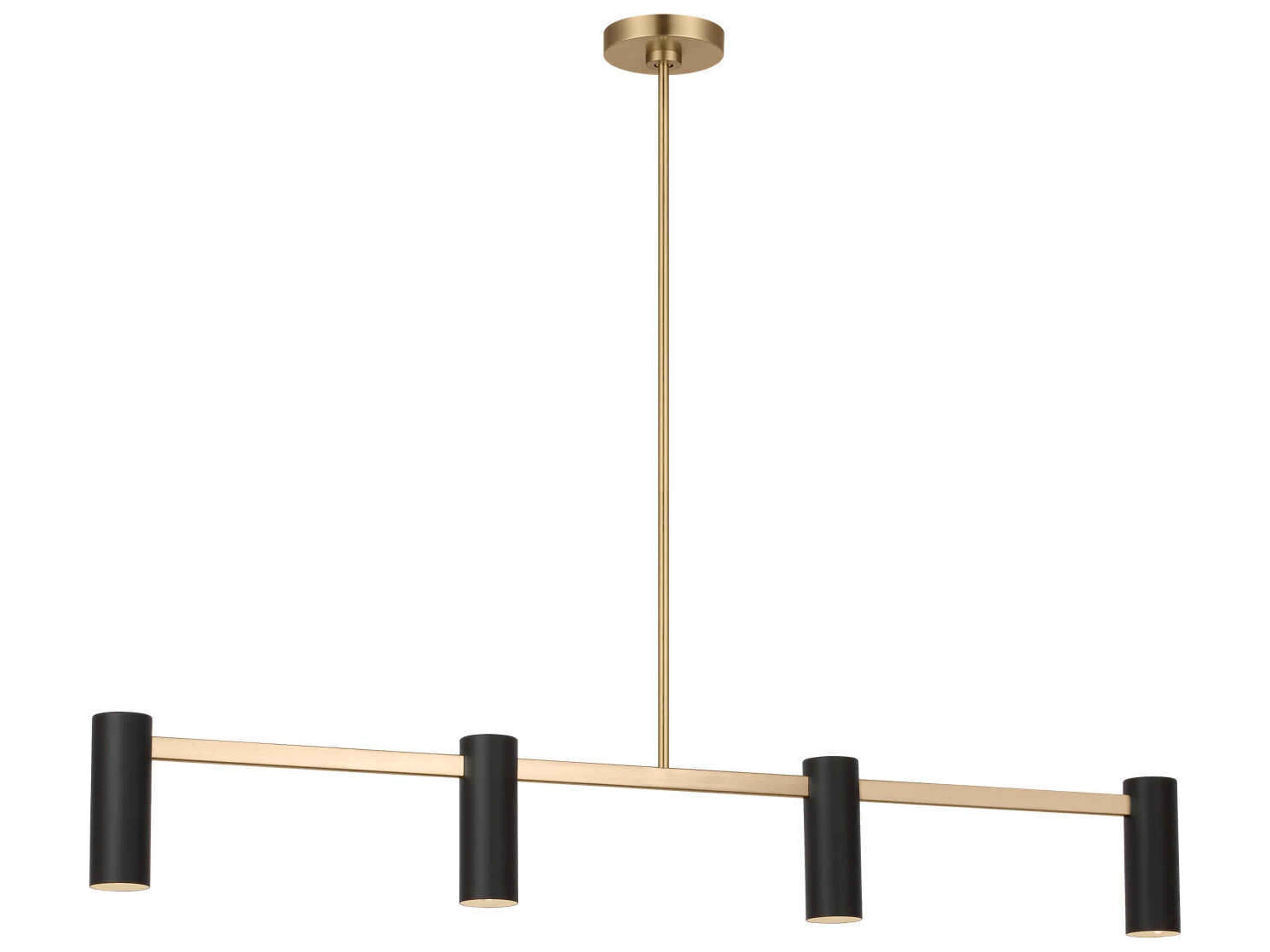 Generation Lighting Zentro 4-Light Satin Brass Cylinder Linear Island Pendant