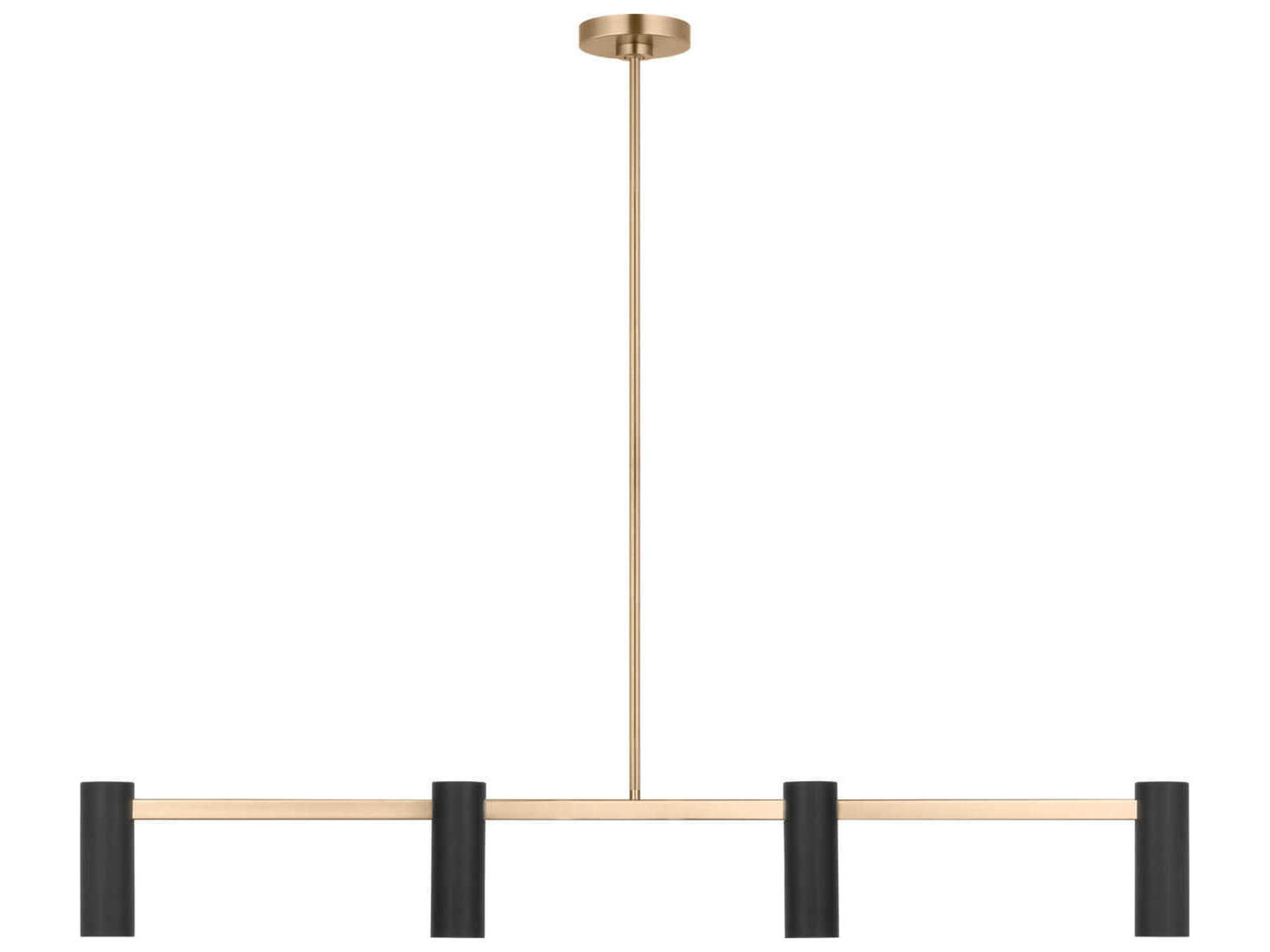 Generation Lighting Zentro 4-Light Satin Brass Cylinder Linear Island Pendant