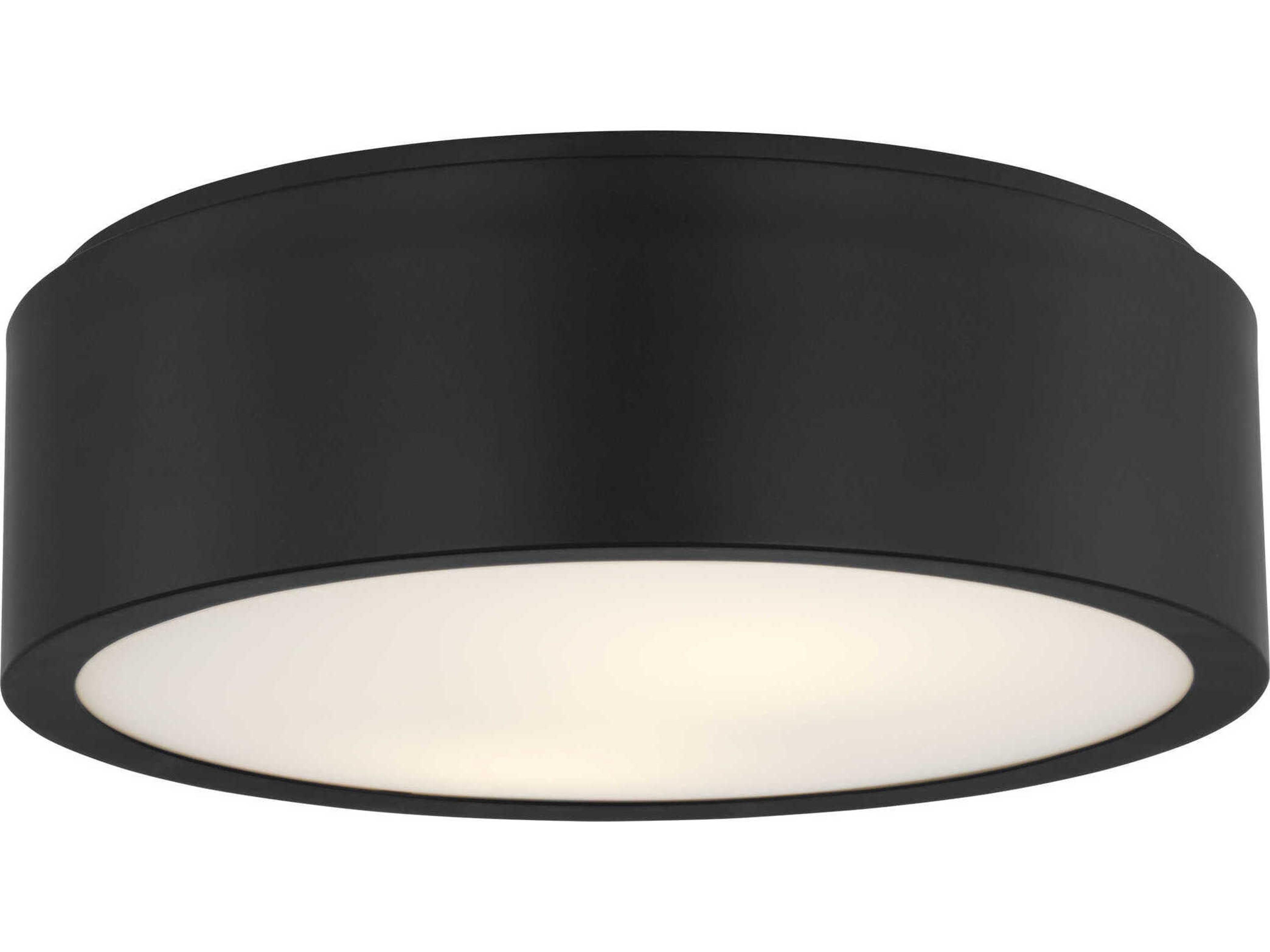 Generation Lighting Albee 2-Light Midnight Black Round Flush Mount