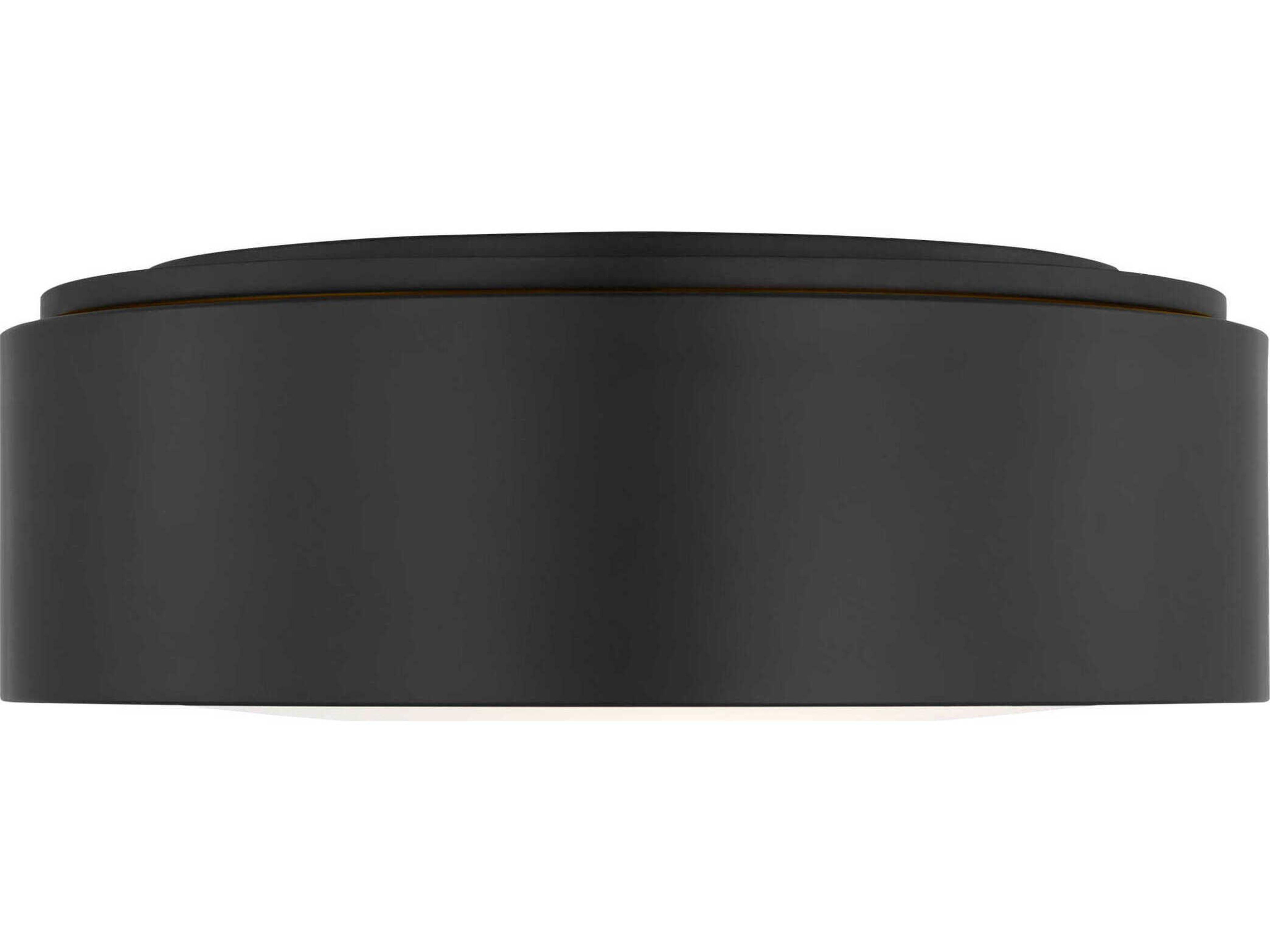Generation Lighting Albee 2-Light Midnight Black Round Flush Mount