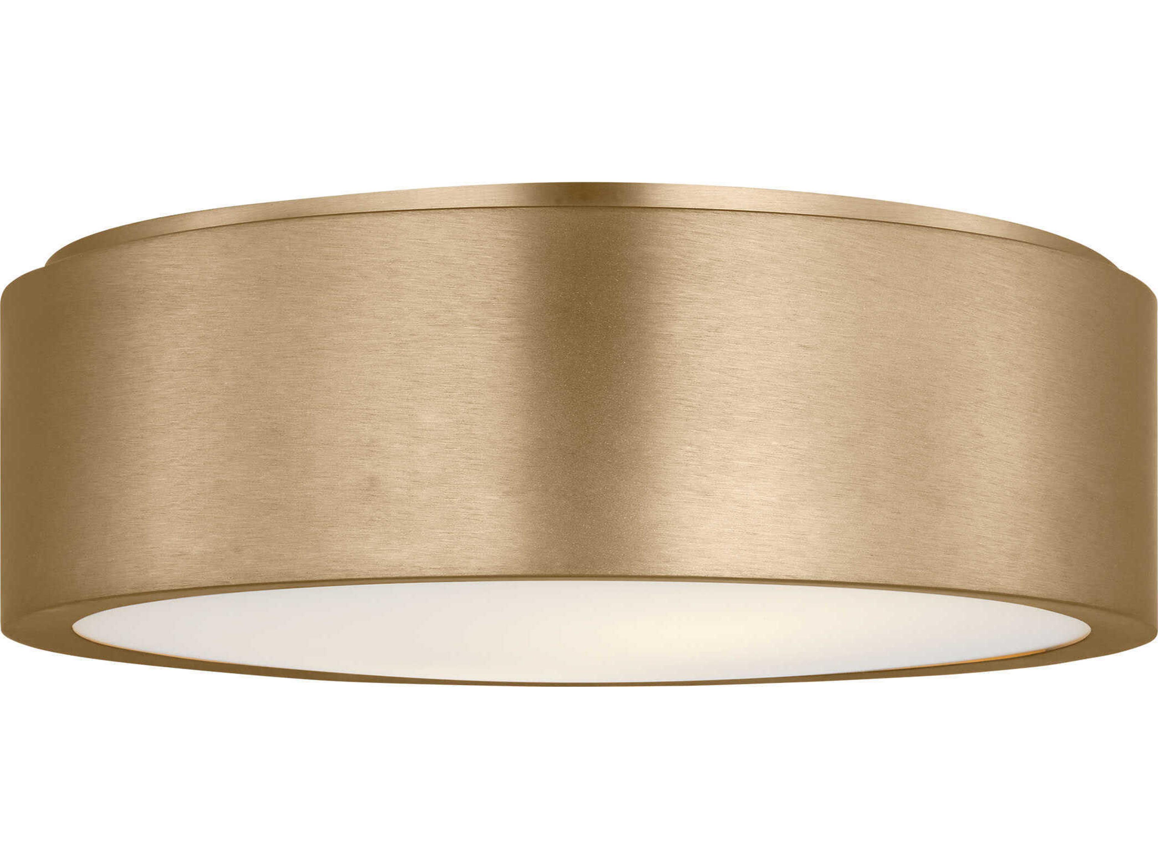 Albee 2-Light Satin Brass Round Flush Mount