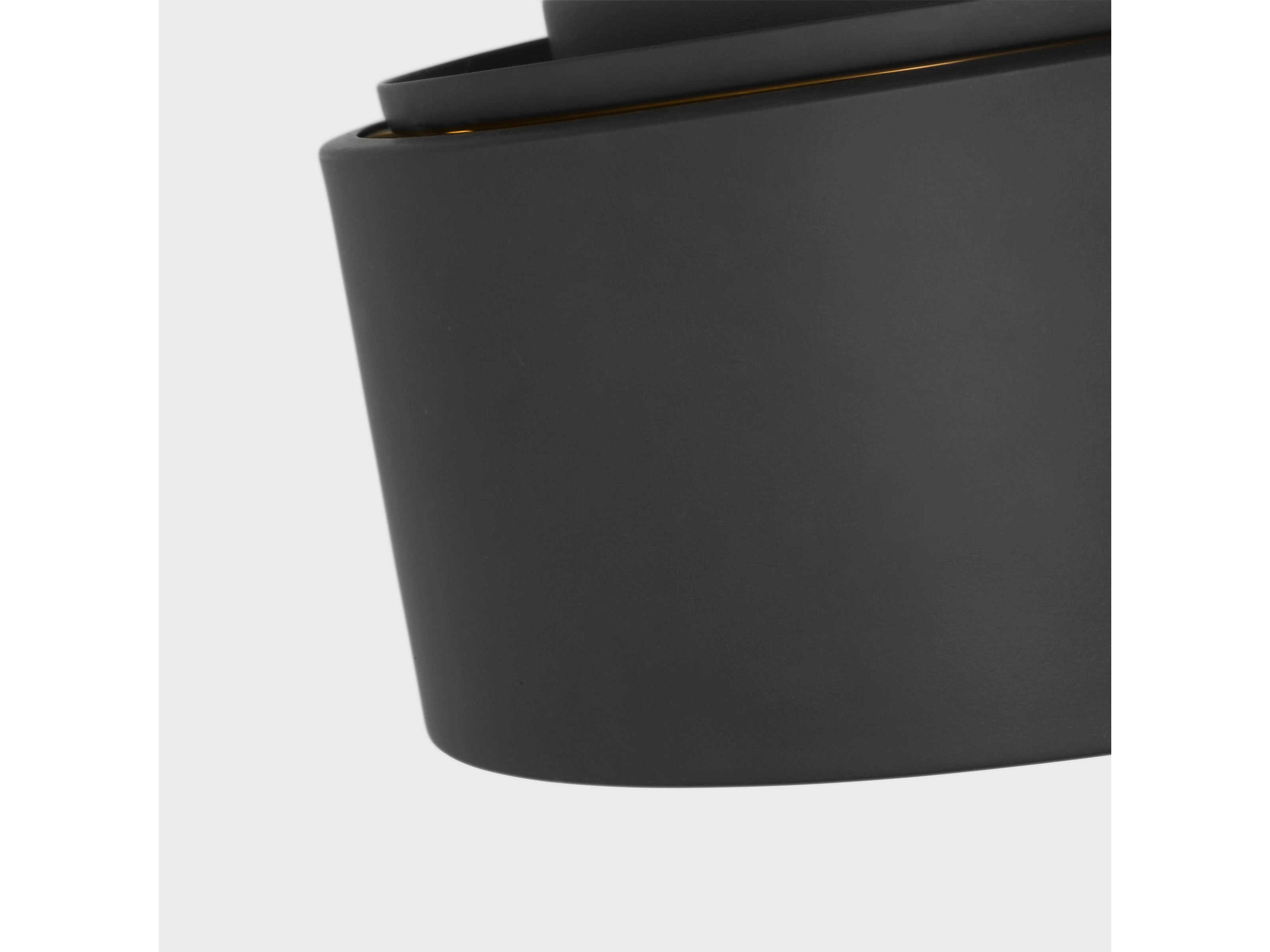 Generation Lighting Albee 1-Light Midnight Black Round Flush Mount