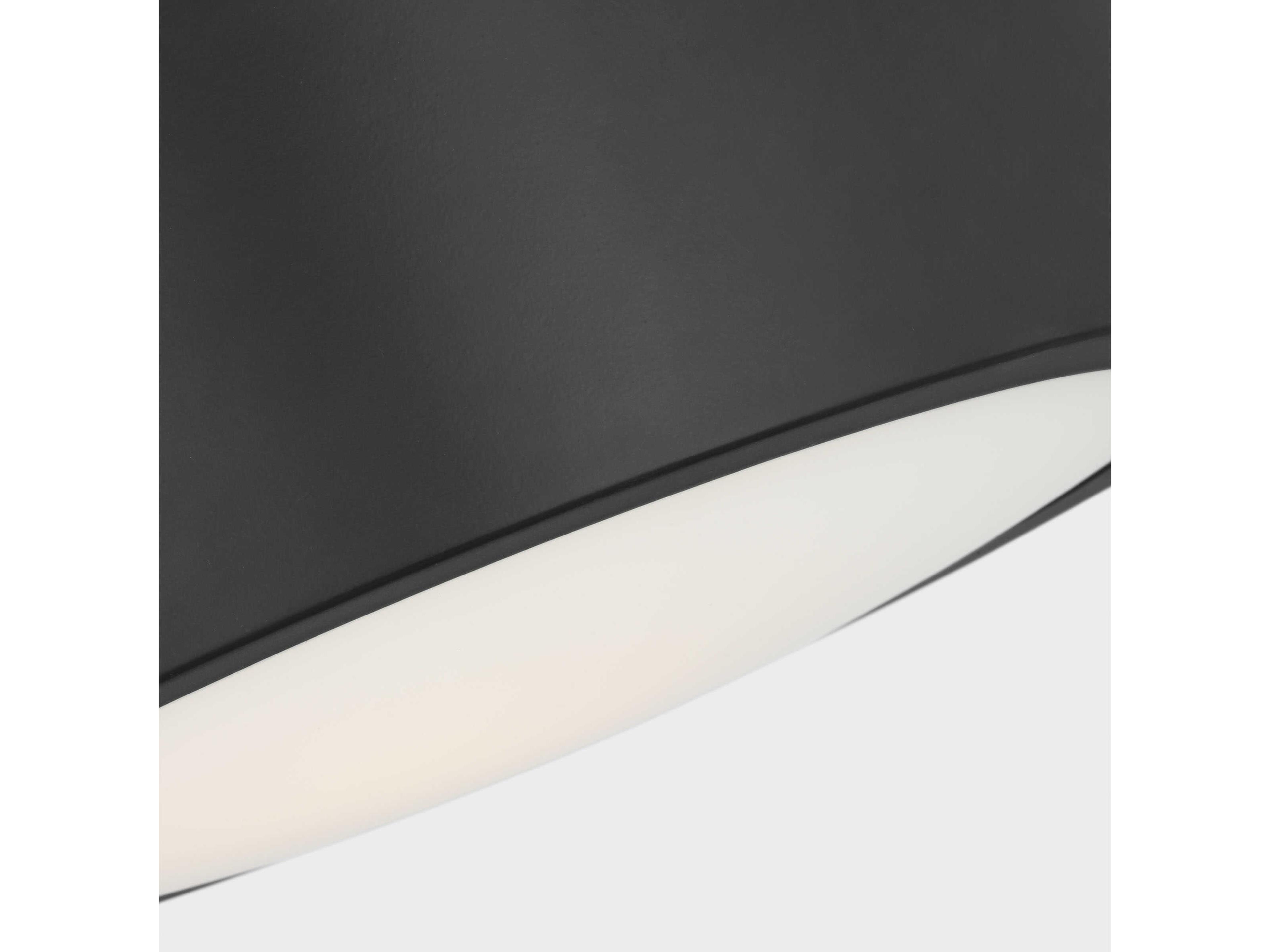 Generation Lighting Albee 1-Light Midnight Black Round Flush Mount