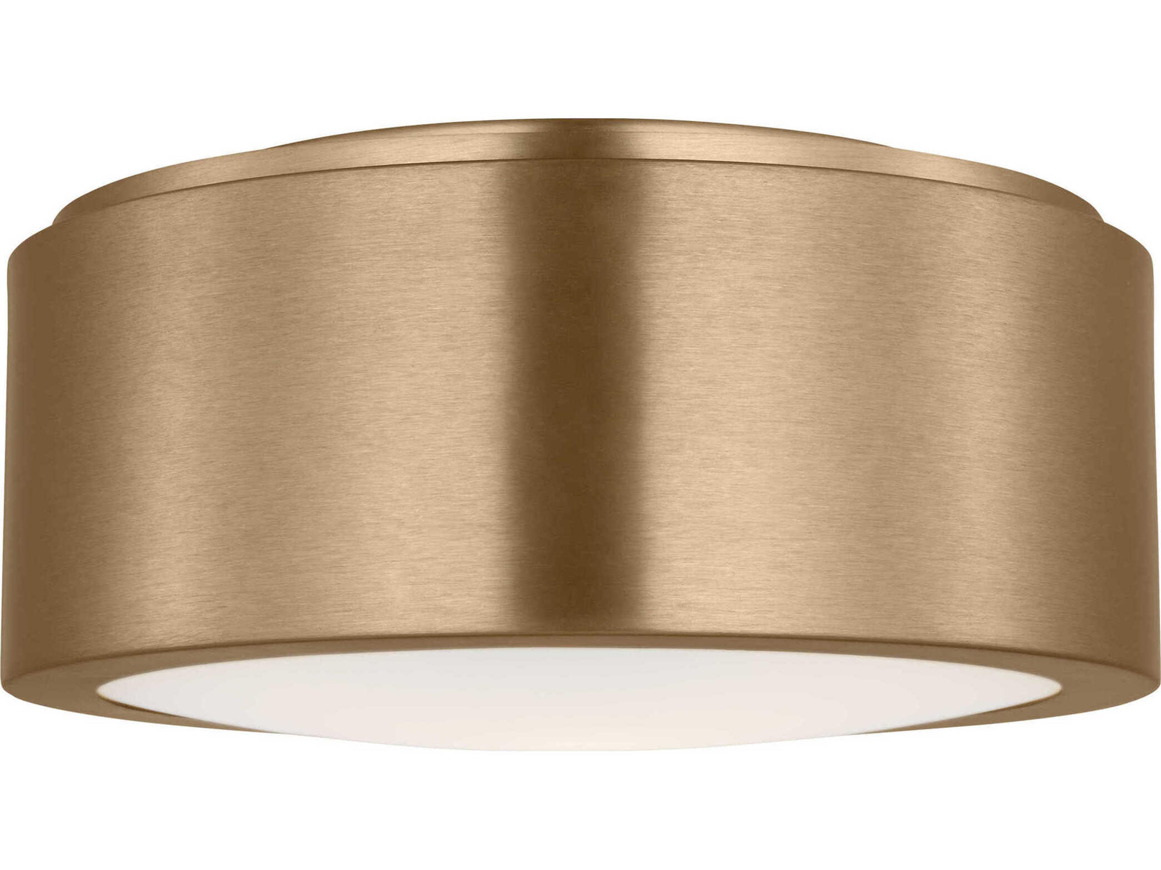 Albee 1-Light Satin Brass Round Flush Mount