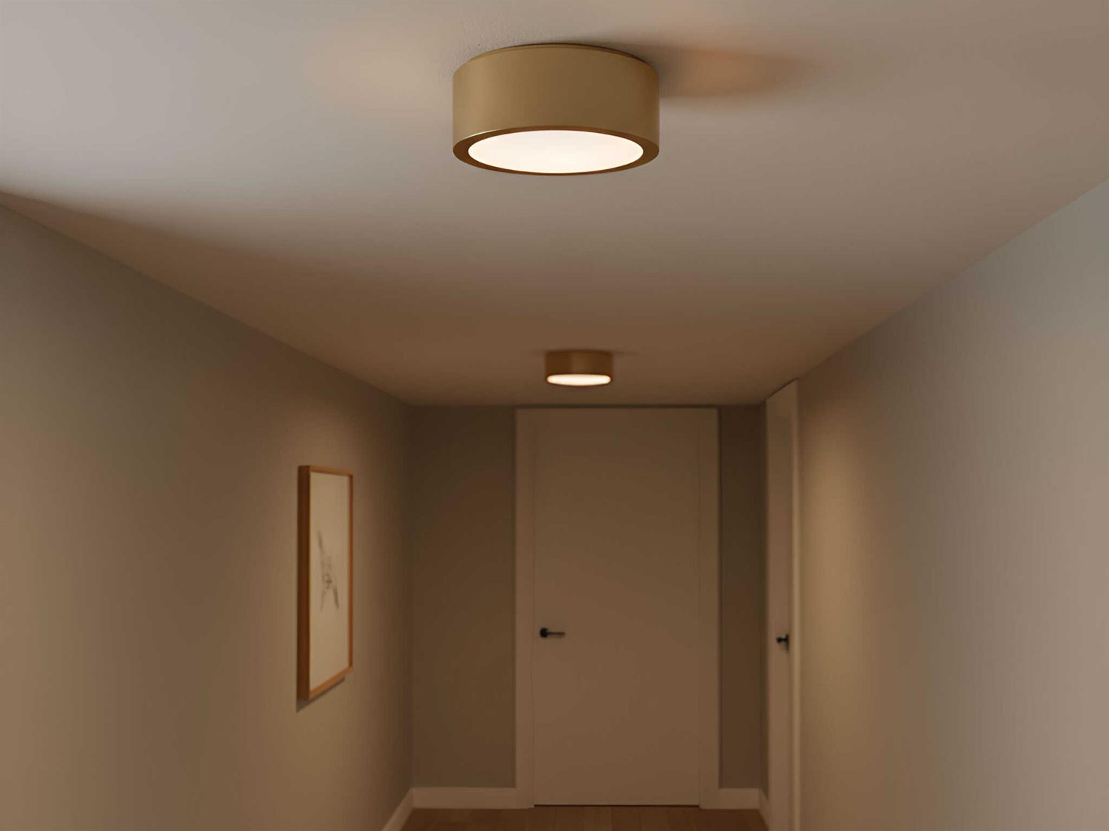 Generation Lighting Albee 1-Light Satin Brass Round Flush Mount