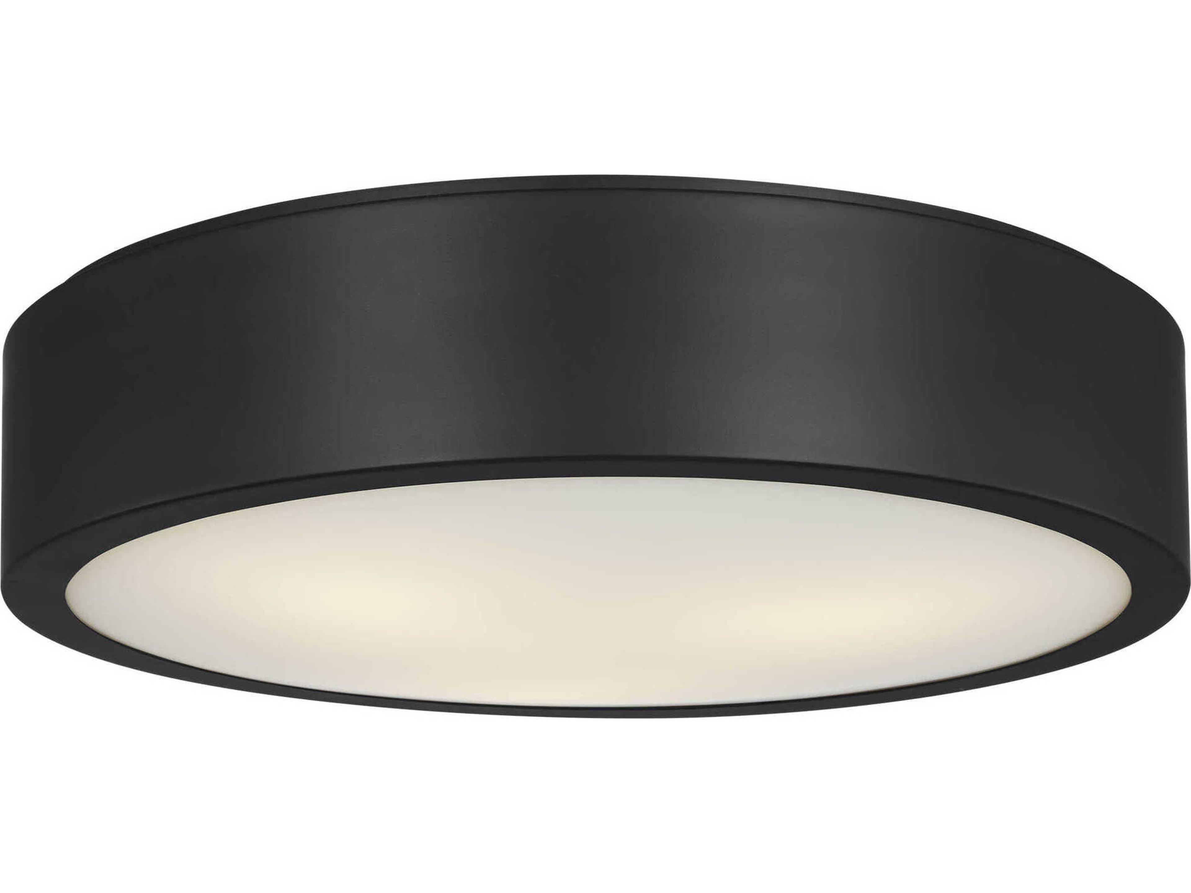 Generation Lighting Albee 2-Light Midnight Black Round Flush Mount